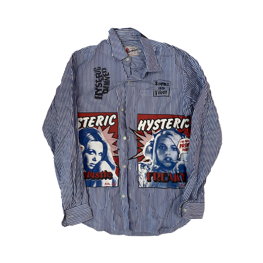 Hysteric Glamour Stripe Comics Shirt (S)
