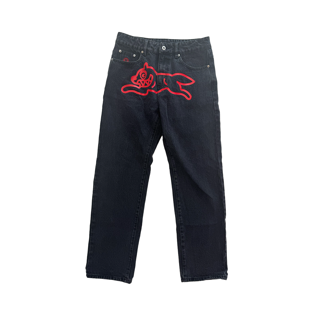 Ice Cream Running Dog Black Denim Pants (30)