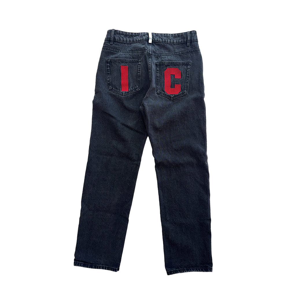 Ice Cream Running Dog Black Denim Pants (30)