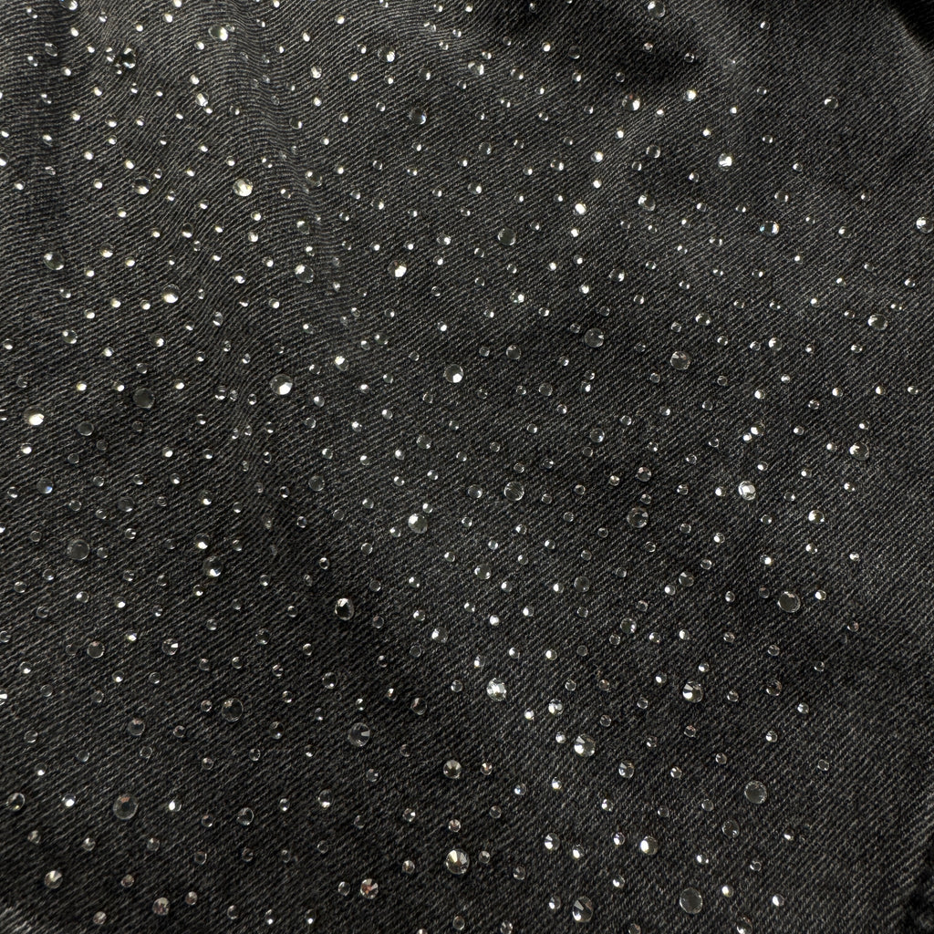 9090 Girl Rhinestone Black Baggy Pants (M)