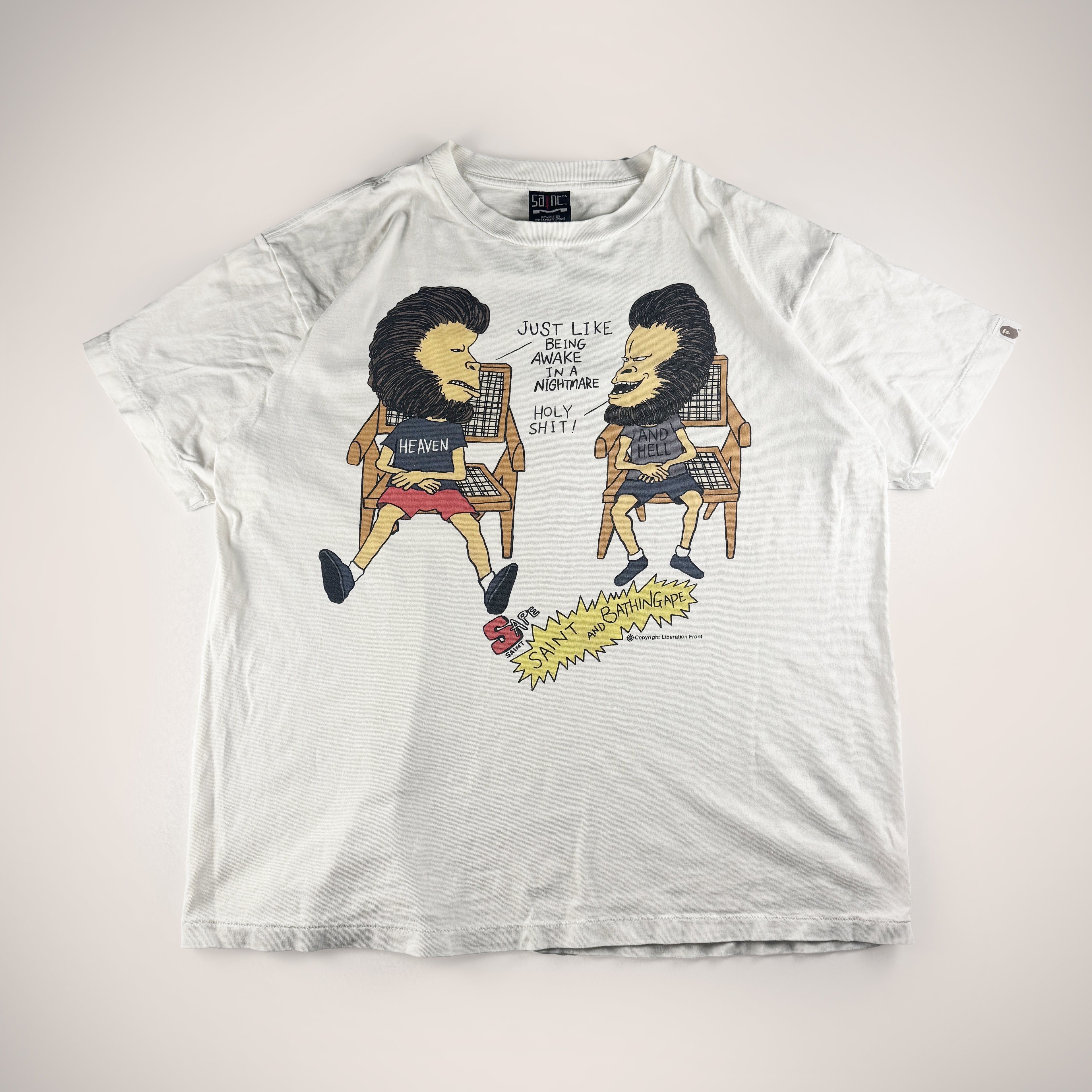 Saint Michael x BAPE Heaven and Hell White Tee (L)