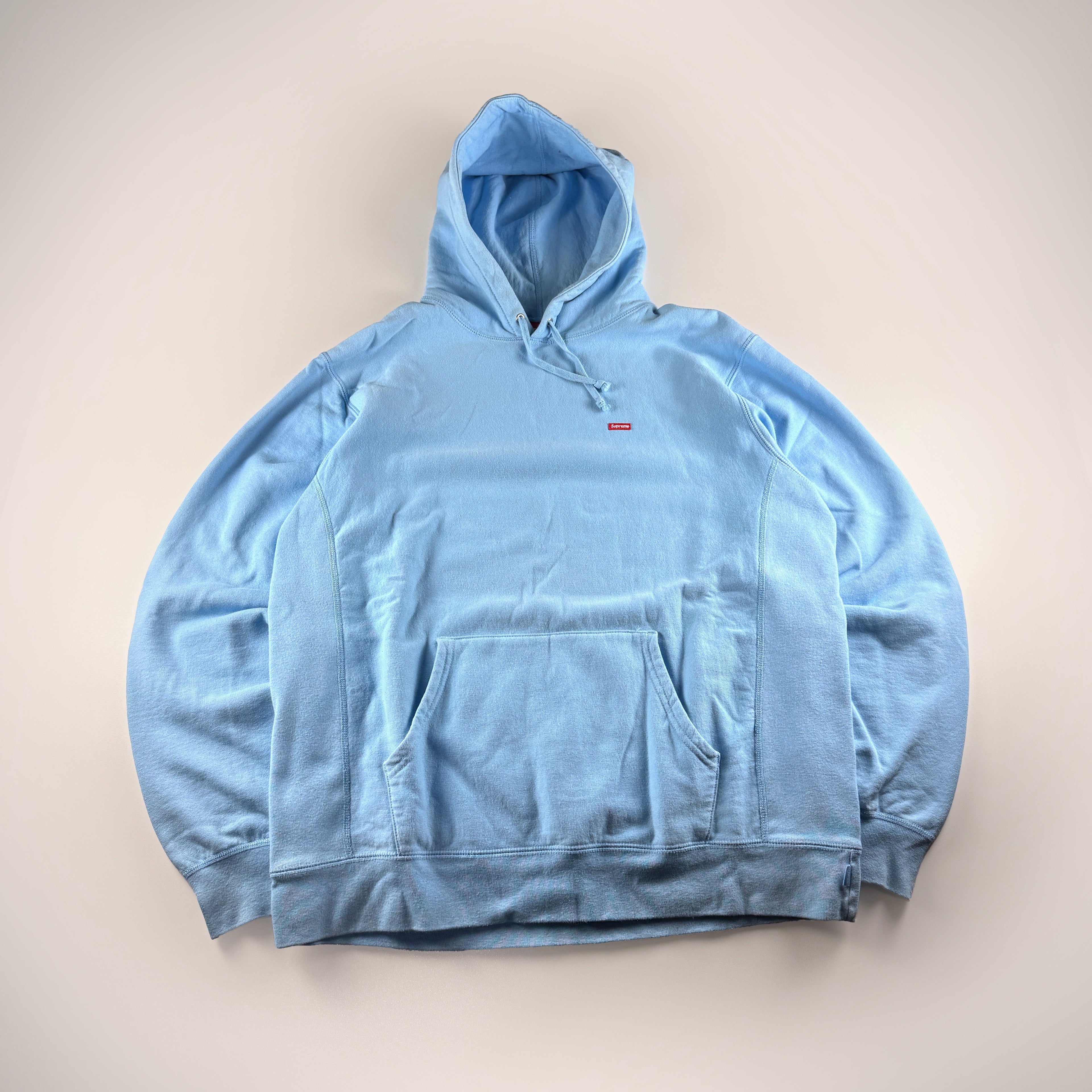 Supreme Small Box Logo Embroidery Blue Hoodie (XL)