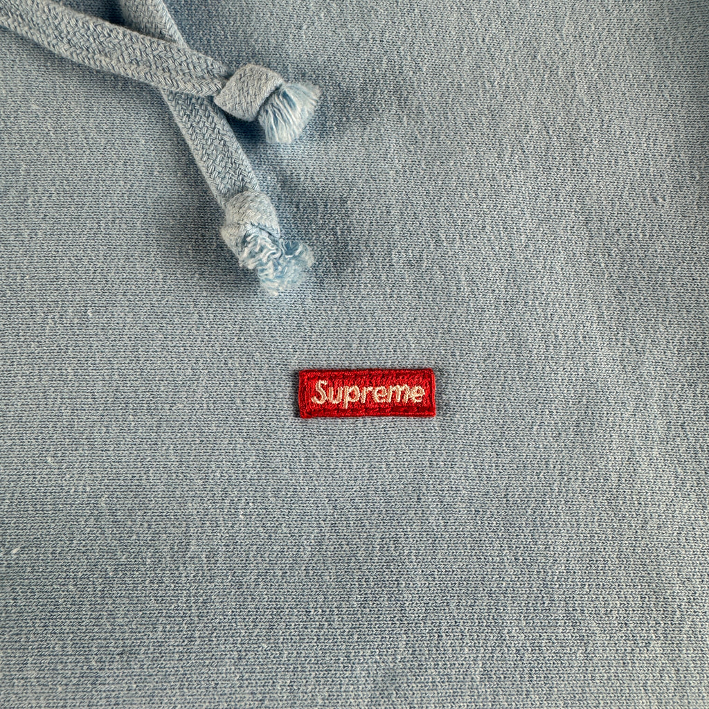 Supreme Small Box Logo Embroidery Blue Hoodie (XL)
