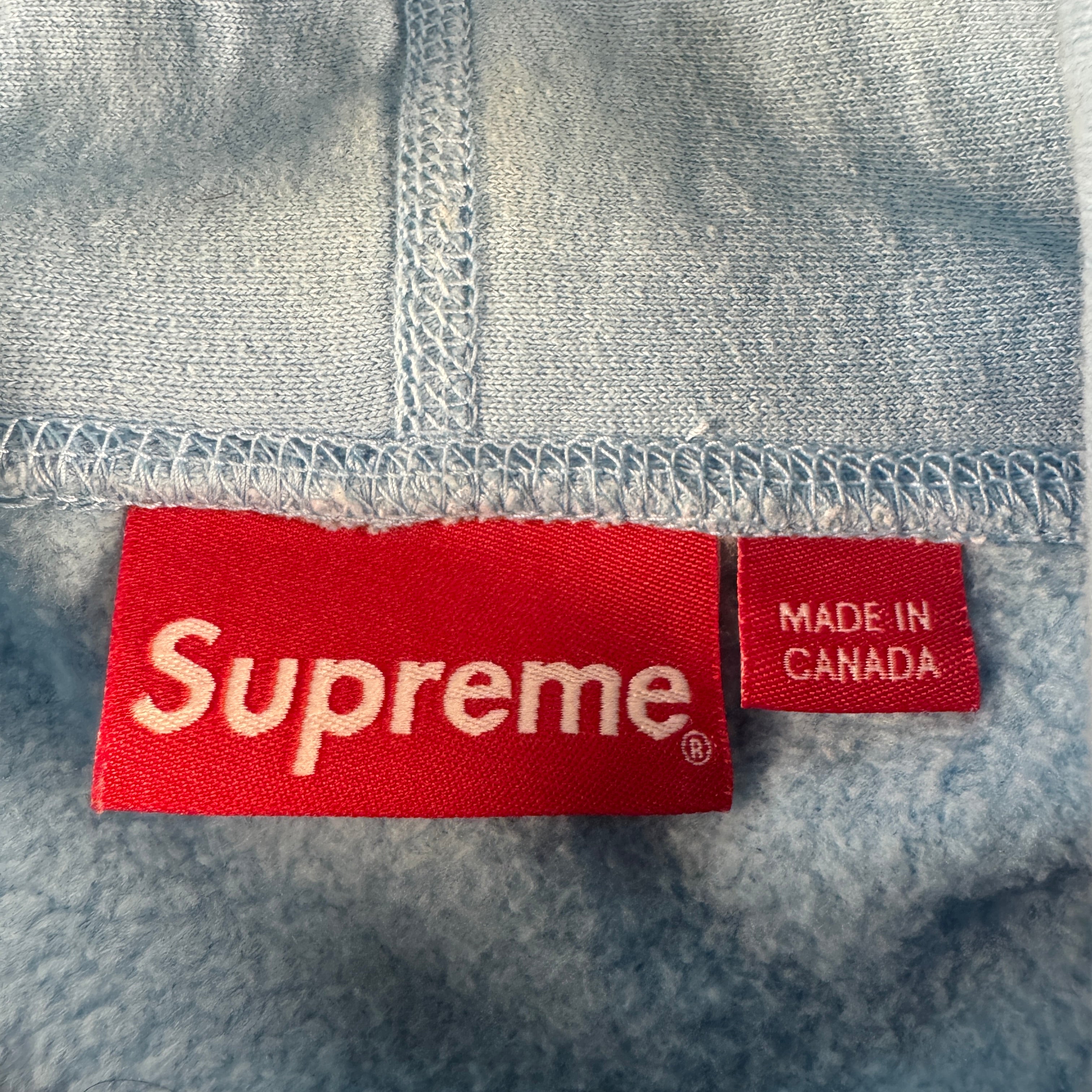 Supreme Small Box Logo Embroidery Blue Hoodie (XL)