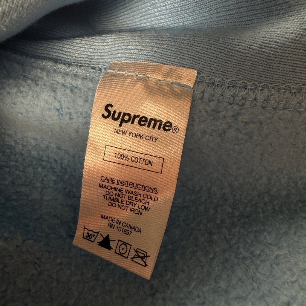 Supreme Small Box Logo Embroidery Blue Hoodie (XL)