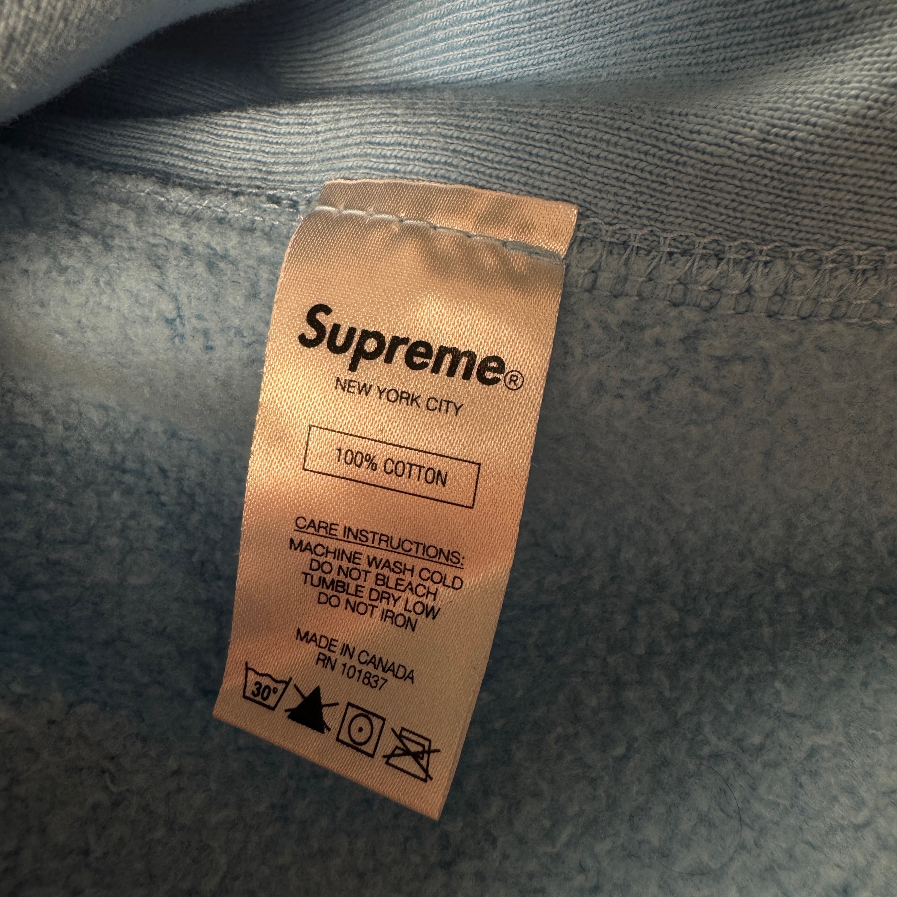 Supreme Small Box Logo Embroidery Blue Hoodie (XL)