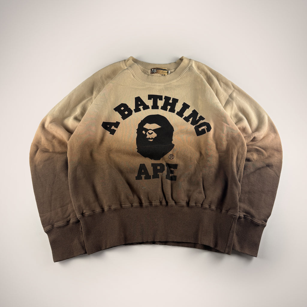 BAPE Gradient Brown and Beige College Sweater (S)