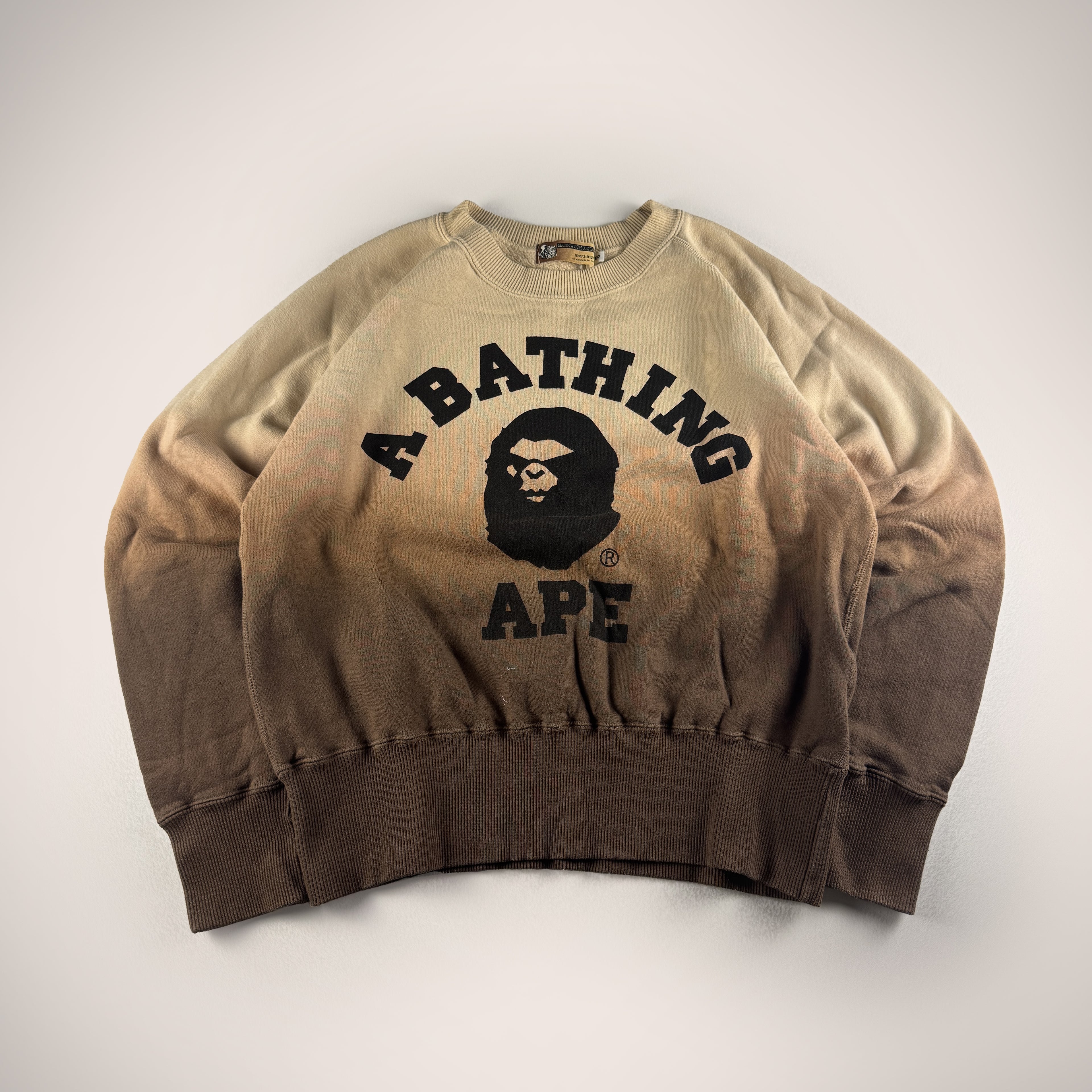 BAPE Gradient Brown and Beige College Sweater (S)
