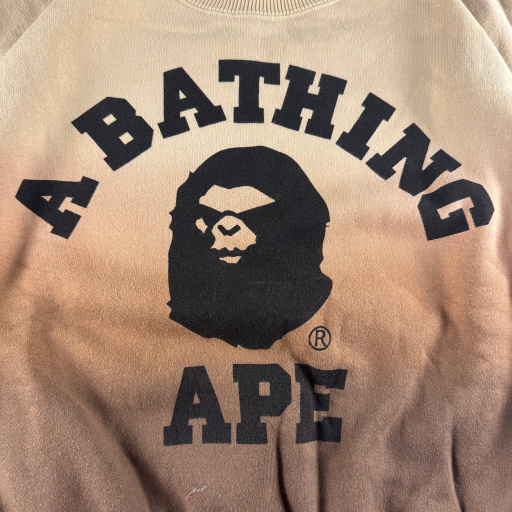BAPE Gradient Brown and Beige College Sweater (S)