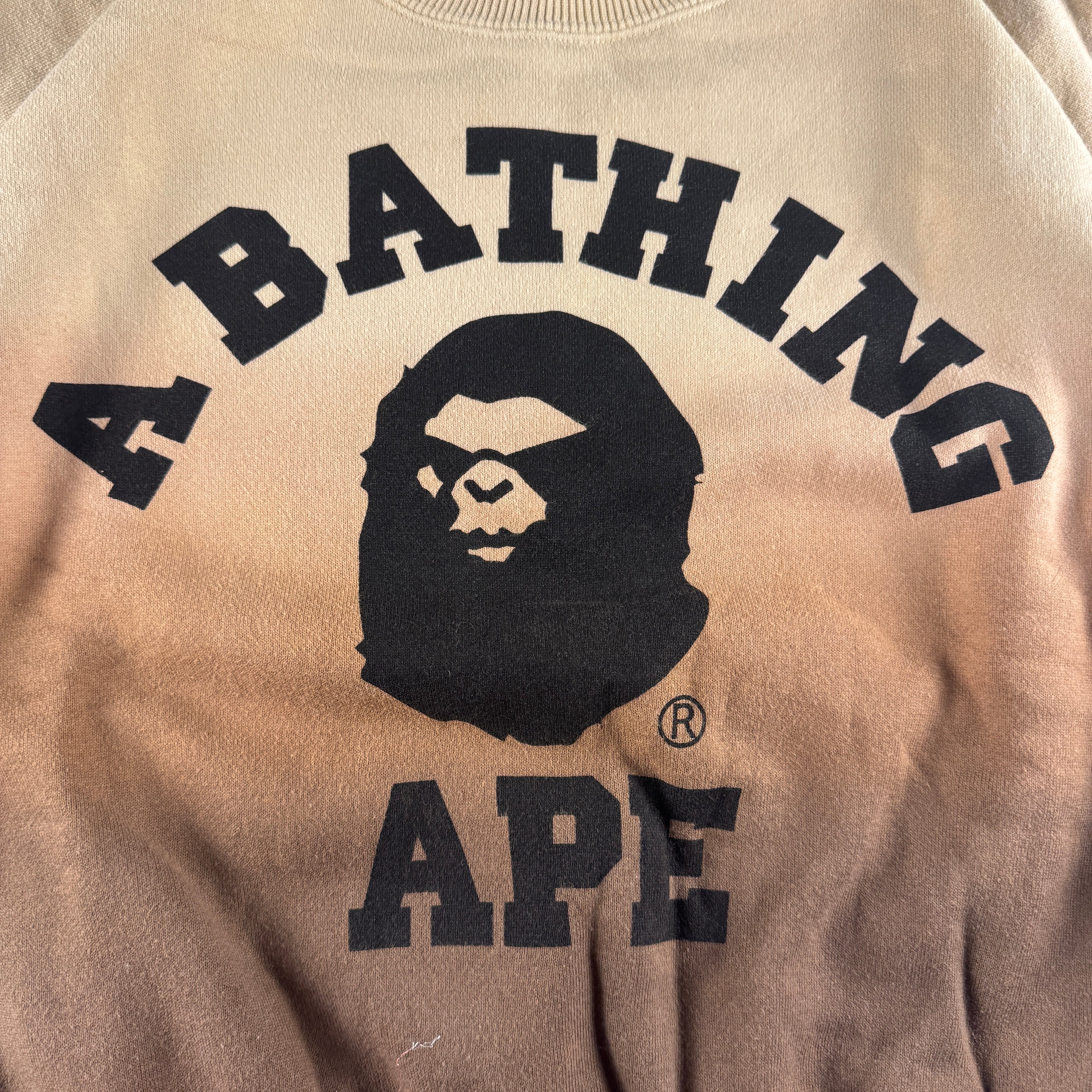 BAPE Gradient Brown and Beige College Sweater (S)