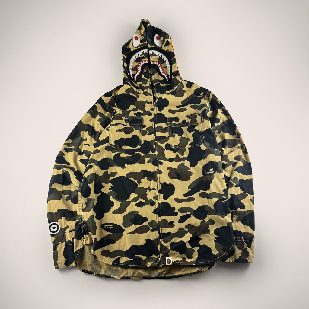 BAPE Green Camo Parka Jacket (S)
