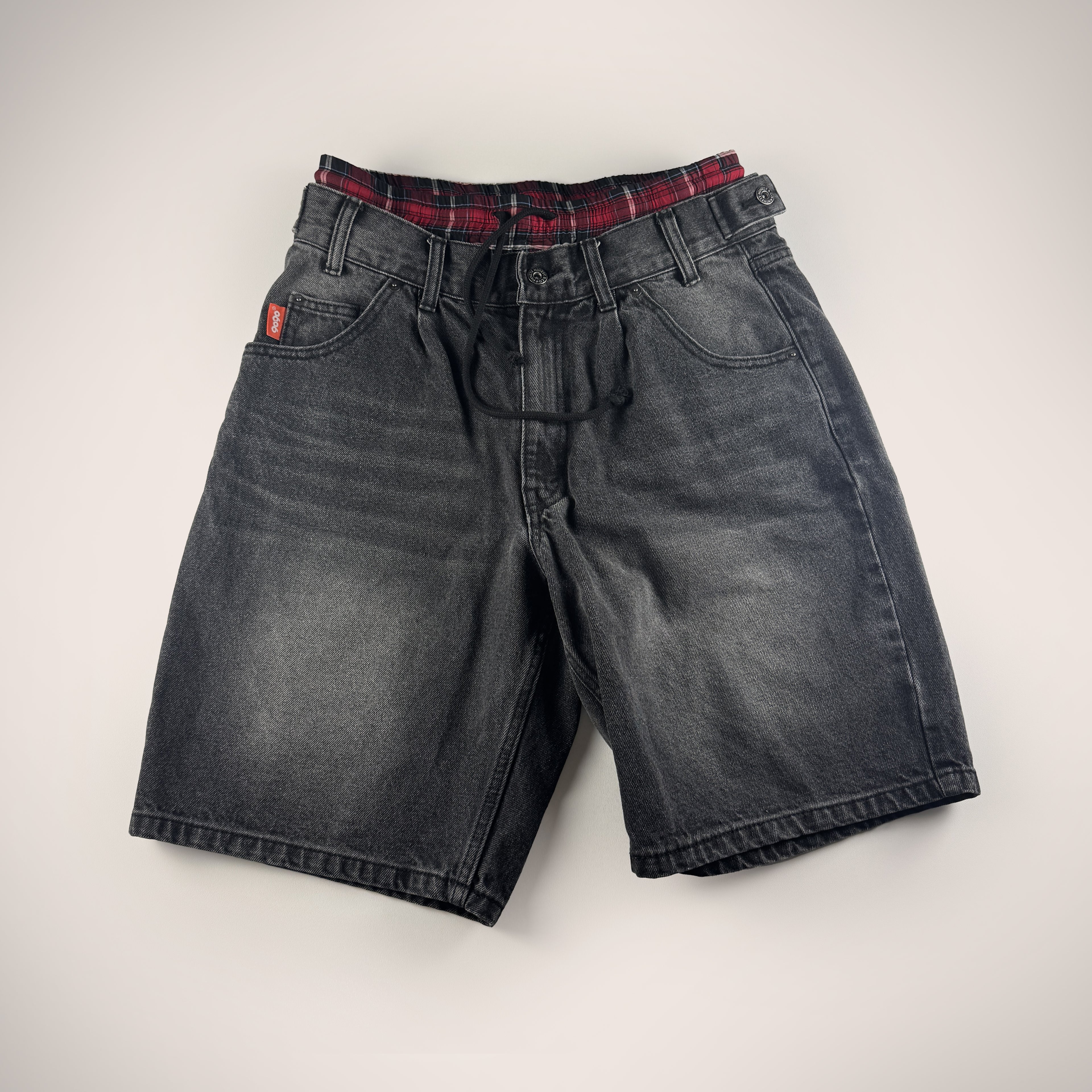9090 Double Layered Black Baggy Short (M)