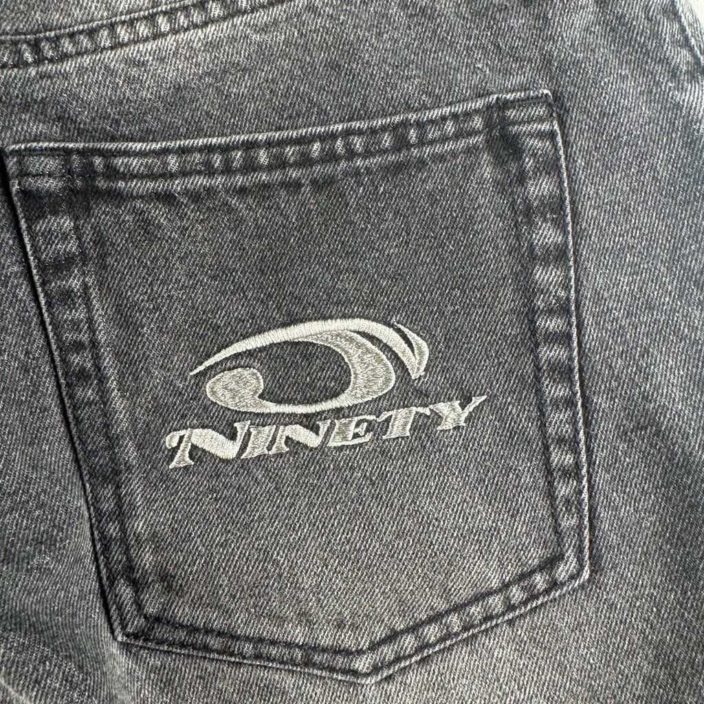 9090 Double Layered Black Baggy Short (M)