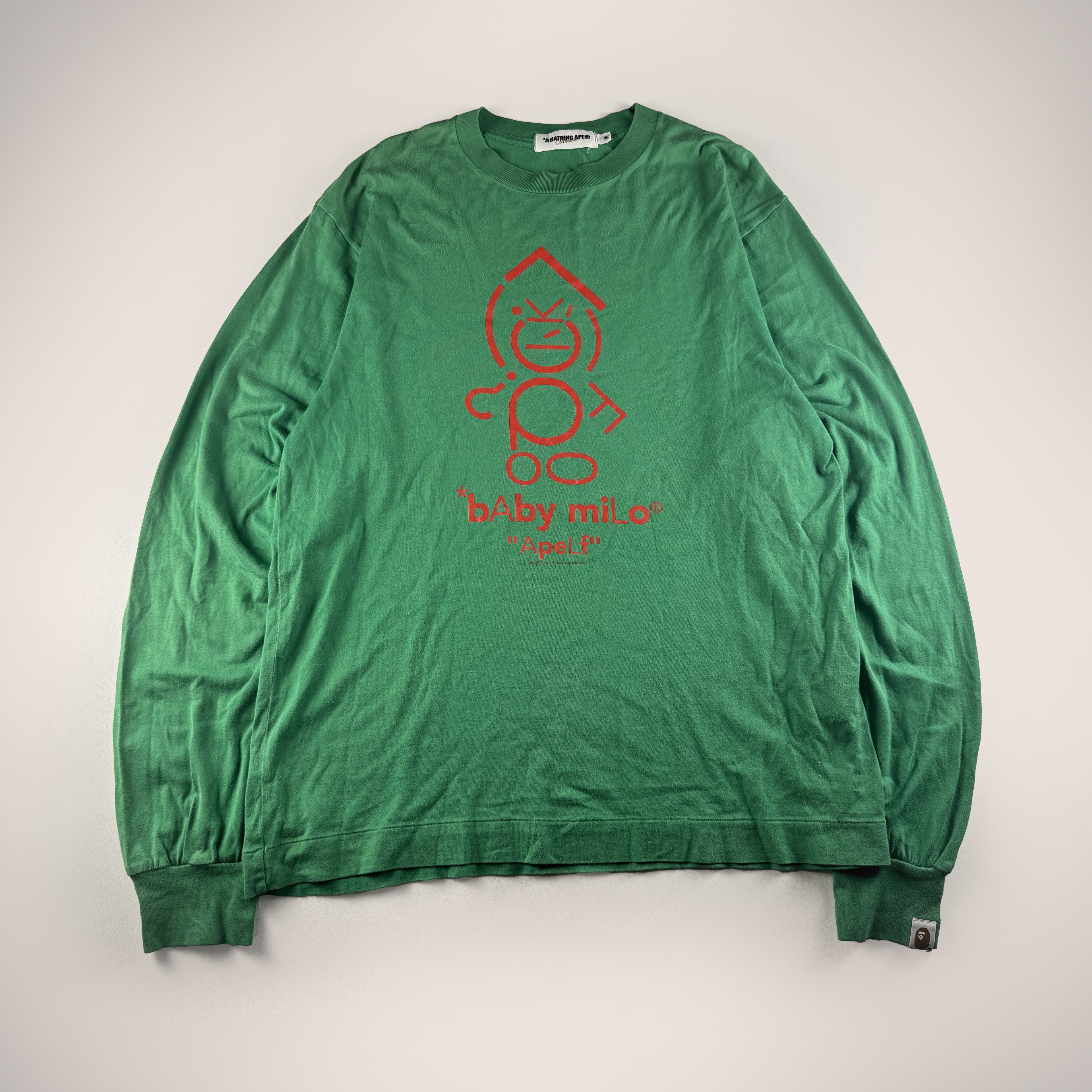 BAPE Nigo Era Ascii Baby Milo Green Long Sleeve (M)