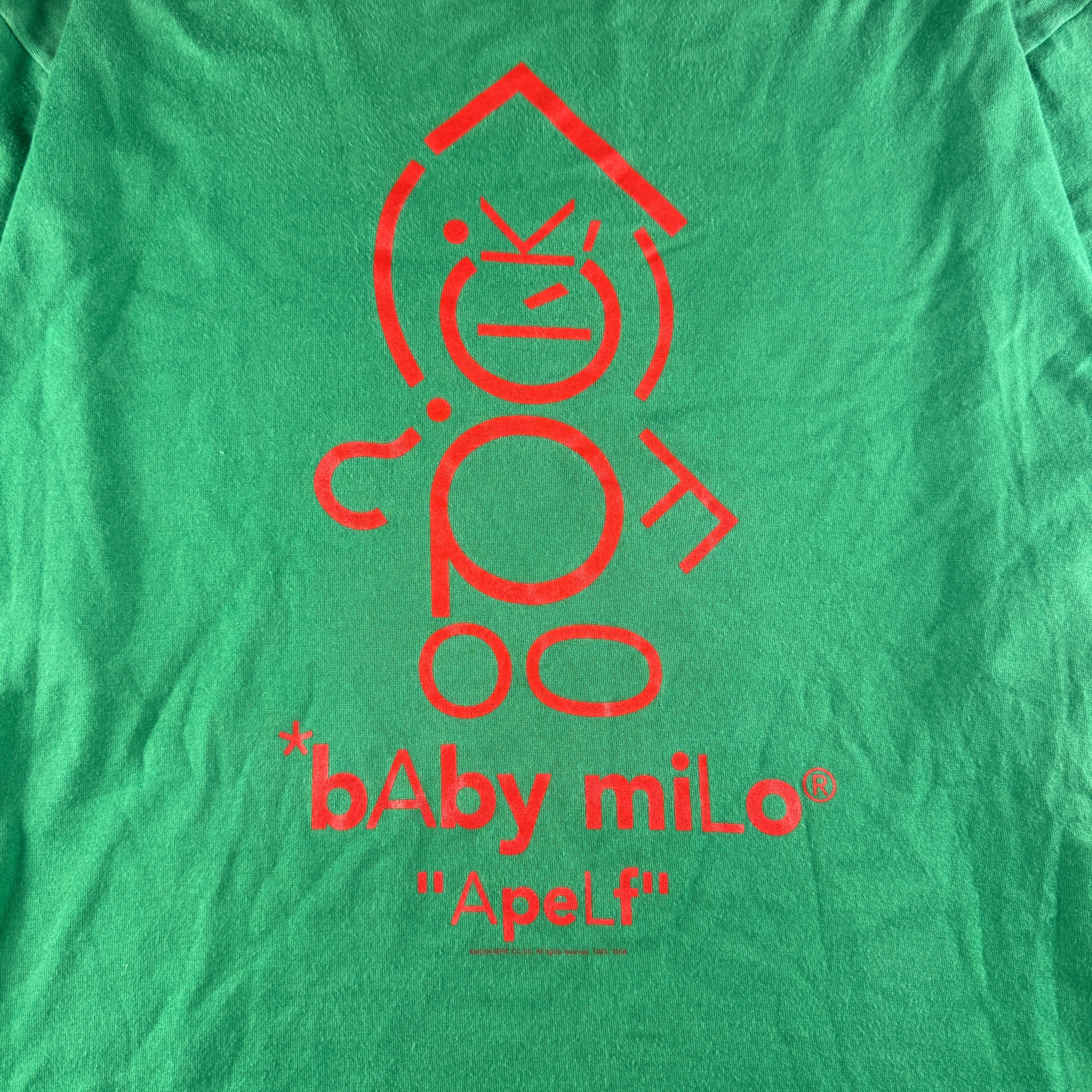 BAPE Nigo Era Ascii Baby Milo Green Long Sleeve (M)