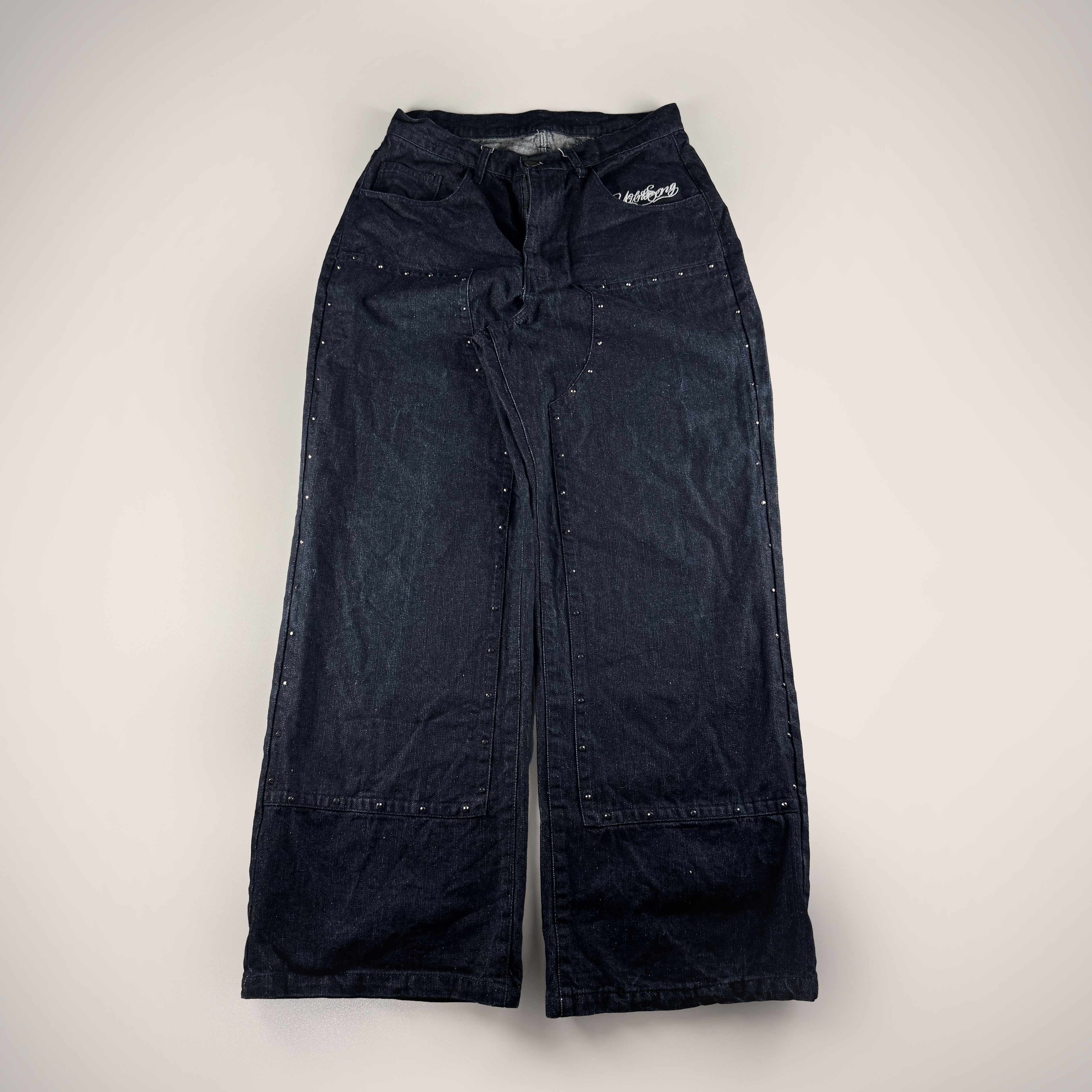 Younger Song Angel Print Black Jeans Pants (M)