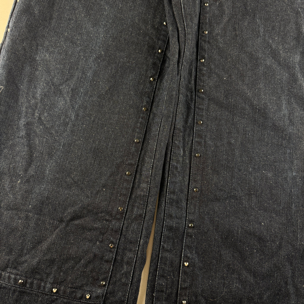 Younger Song Angel Print Black Jeans Pants (M)