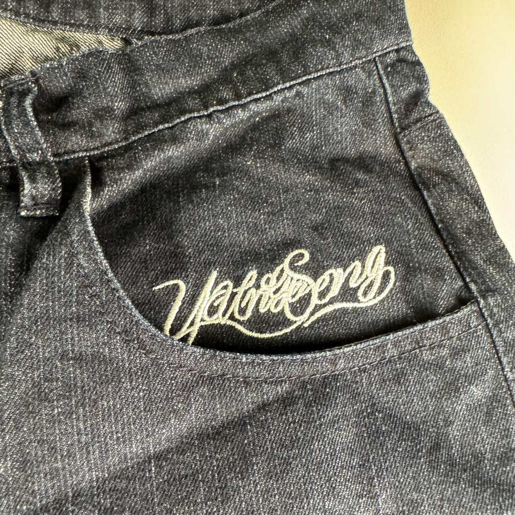 Younger Song Angel Print Black Jeans Pants (M)
