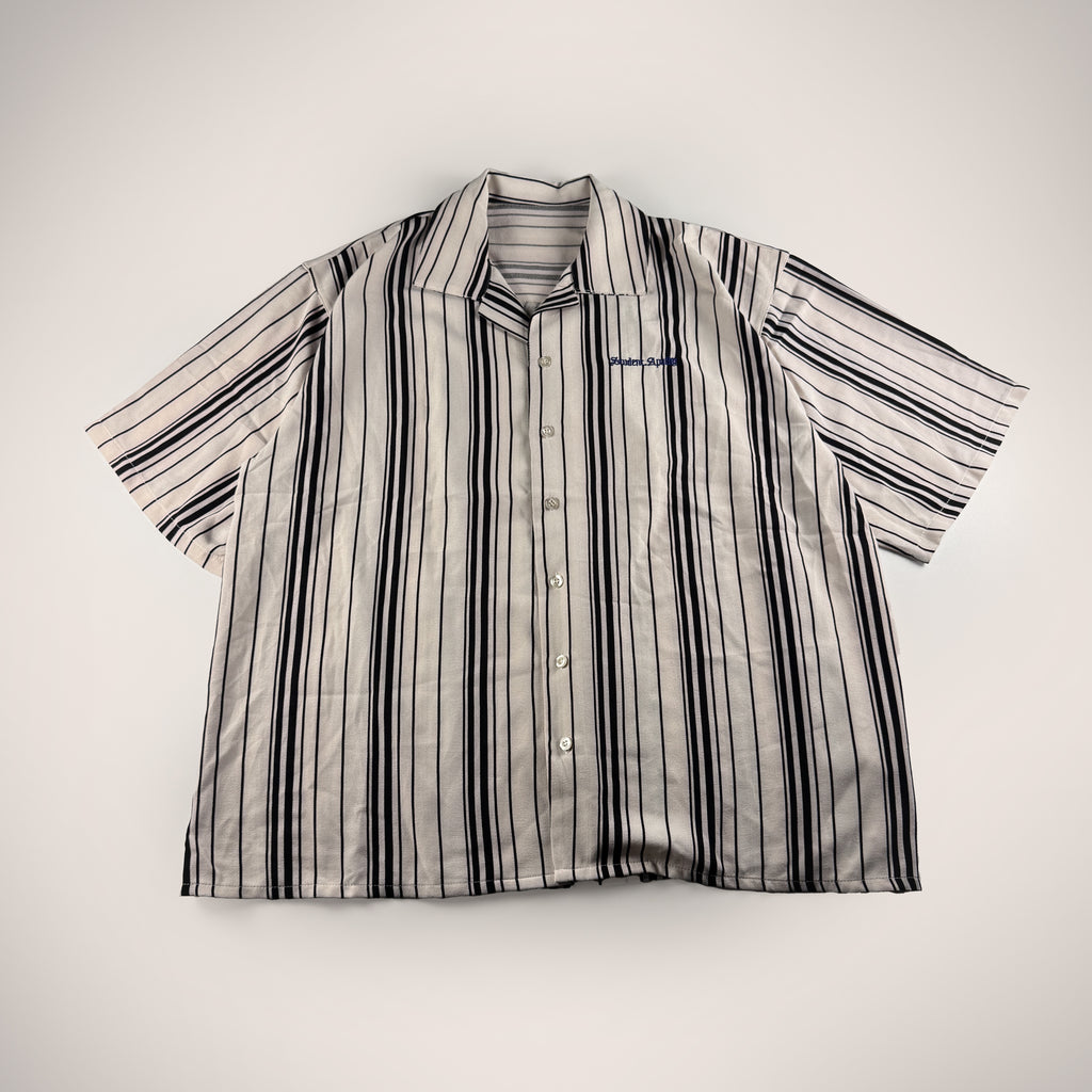 Student Apathy White Black Striped S/S Shirt (L)