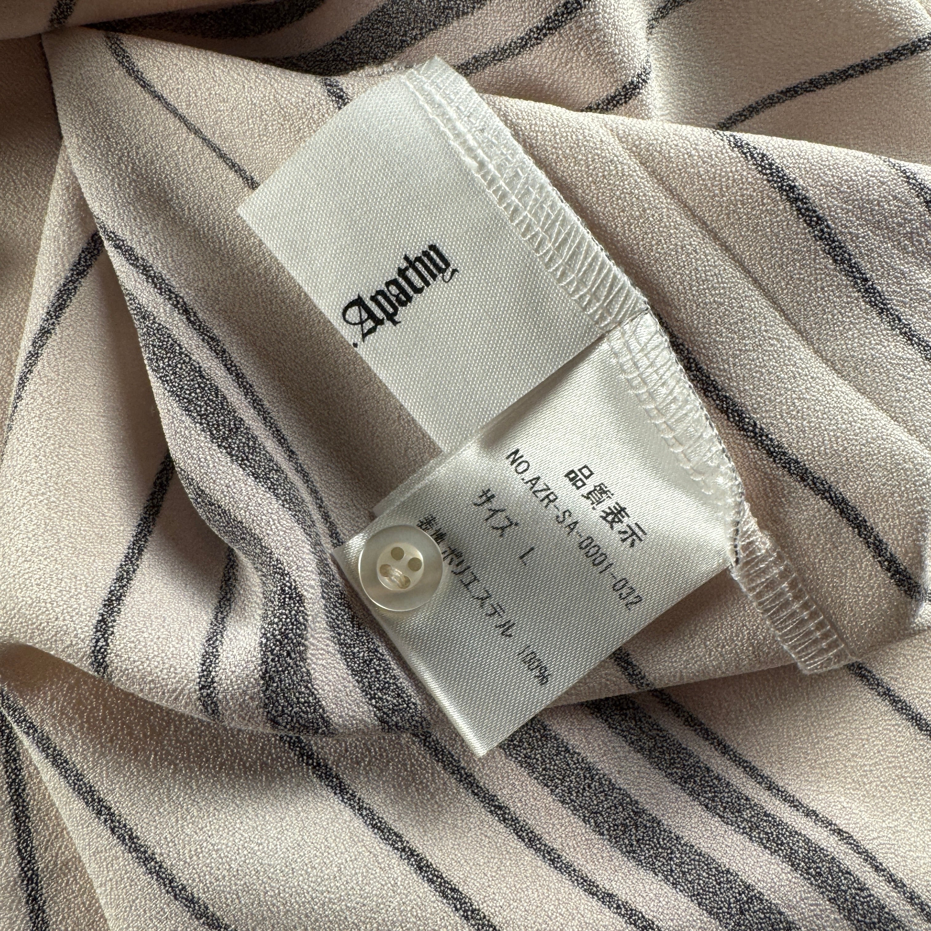 Student Apathy White Black Striped S/S Shirt (L)