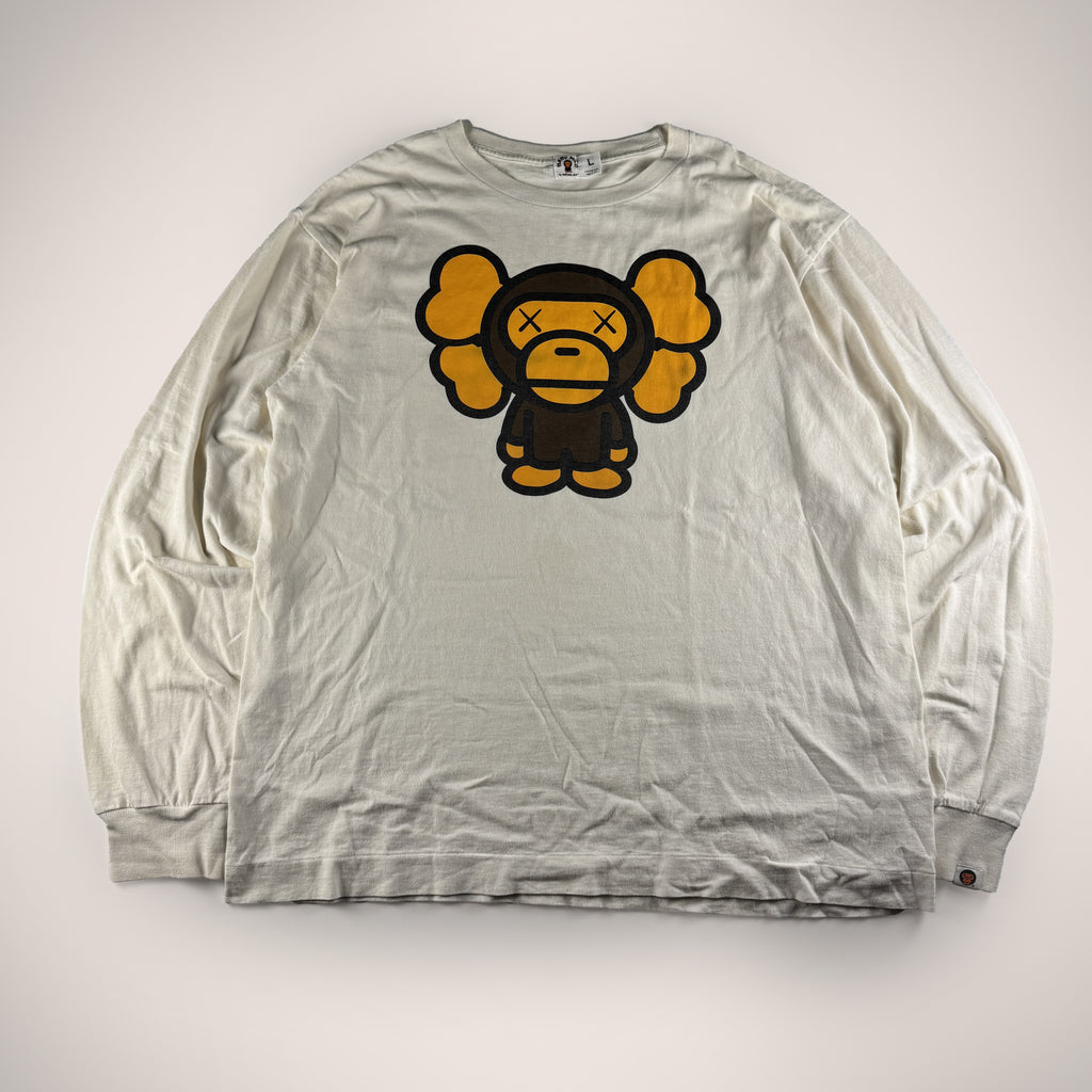 BAPE x Kaws Baby Milo White Long Sleeve (L)