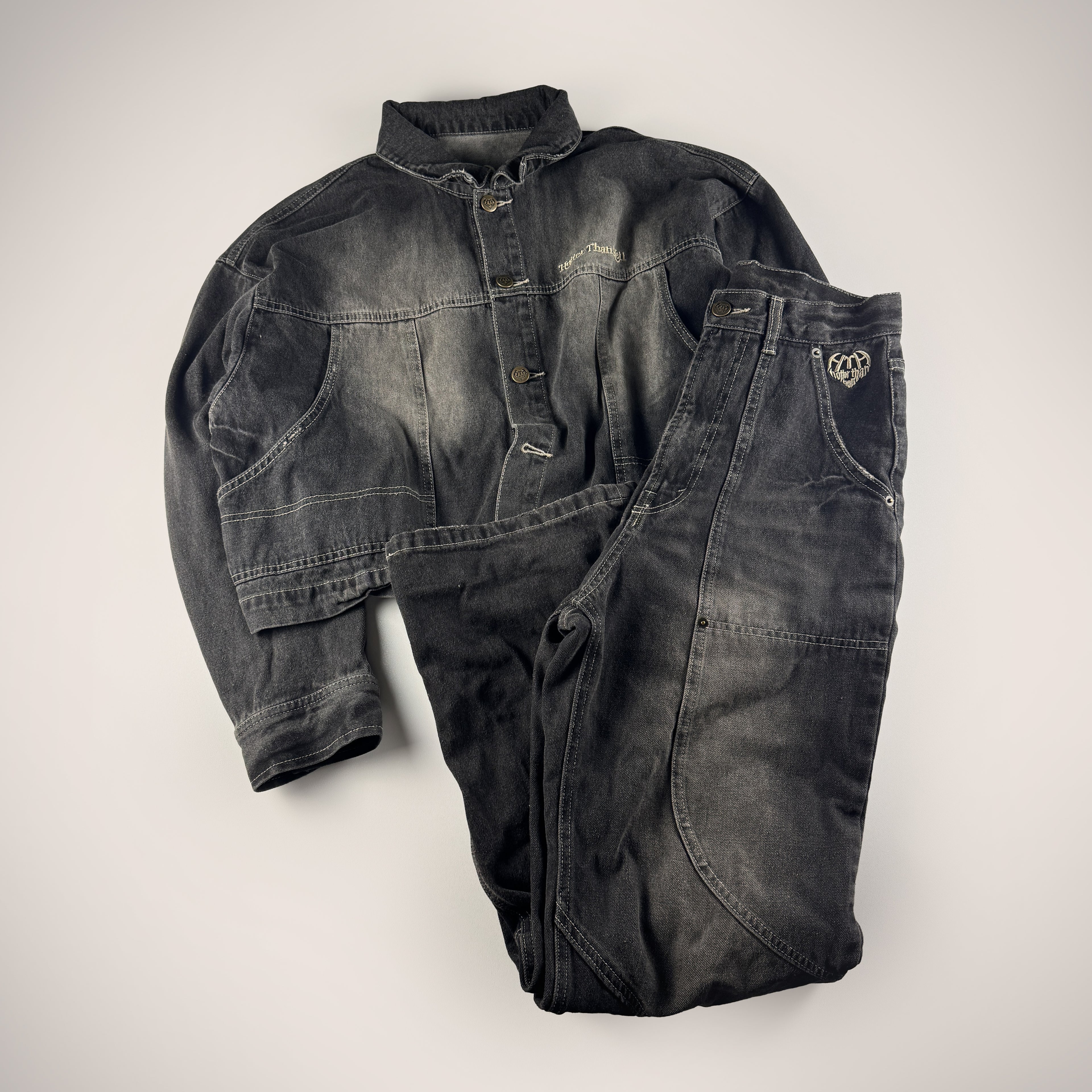 Hotter Than Hell Denim Setup Jacket + Pants (Free Size)