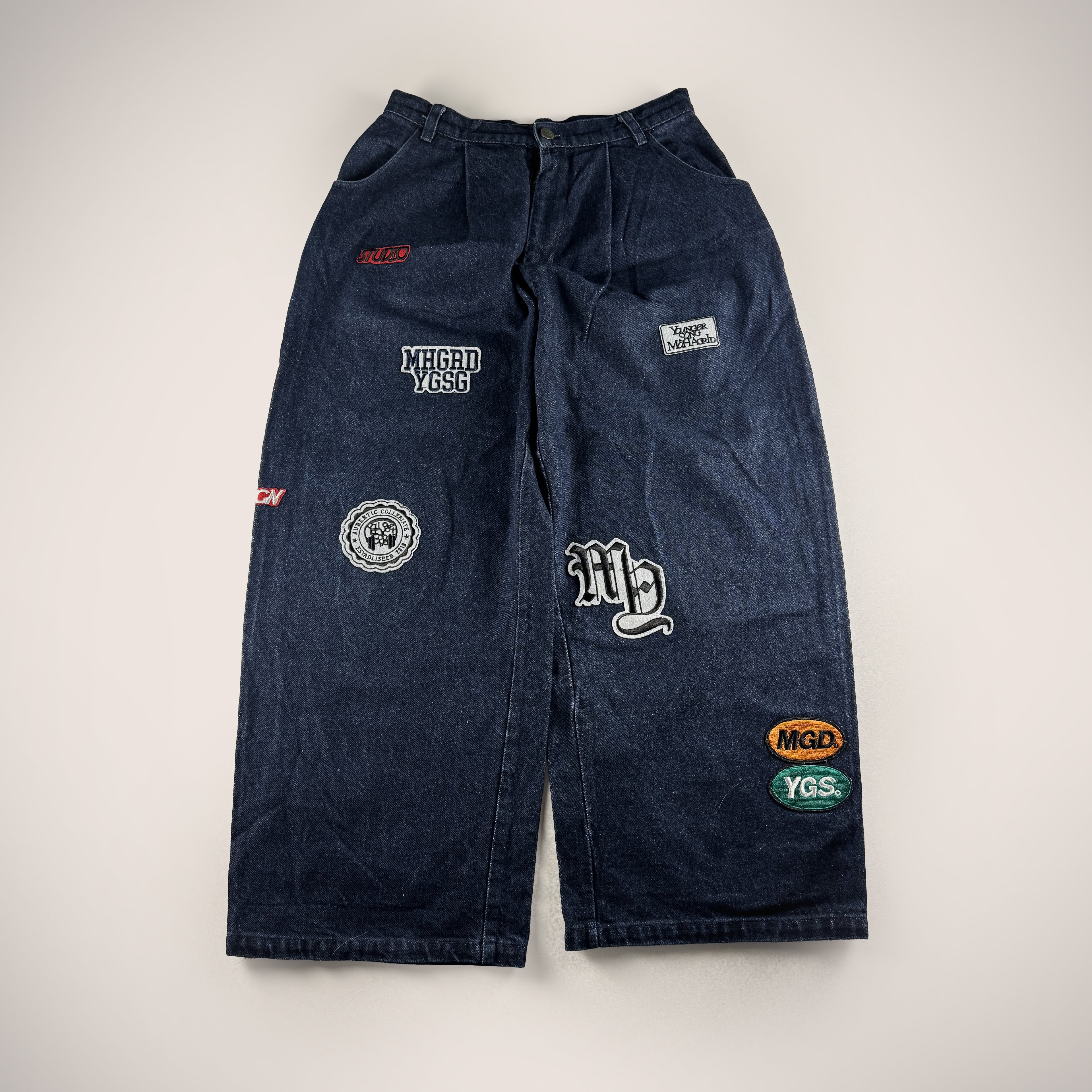 Younger Song x Mahagrid Wide Patch Black Pants (S)