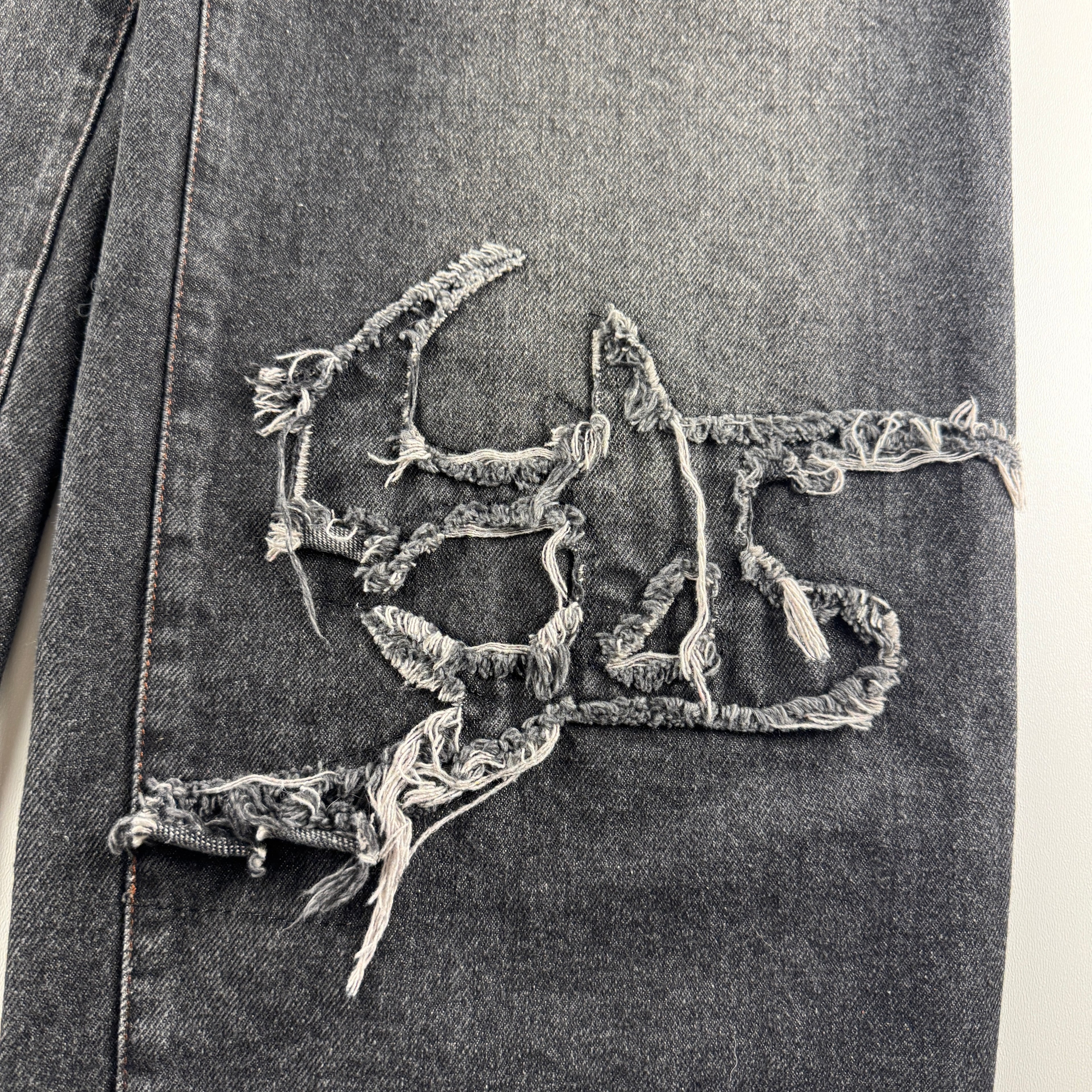 Younger Song Denim Patch Grey Pants (S)