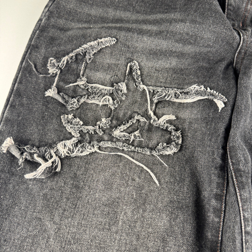 Younger Song Denim Patch Grey Pants (S)