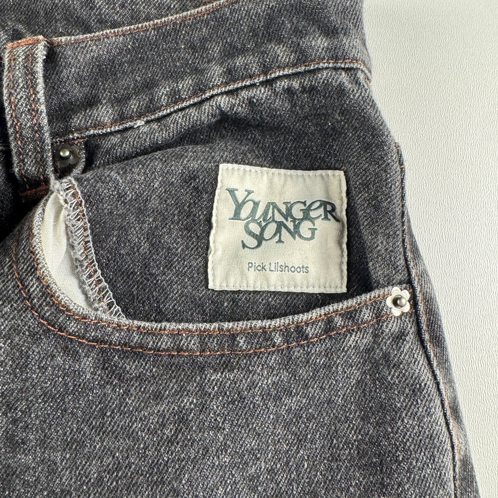 Younger Song Denim Patch Grey Pants (S)