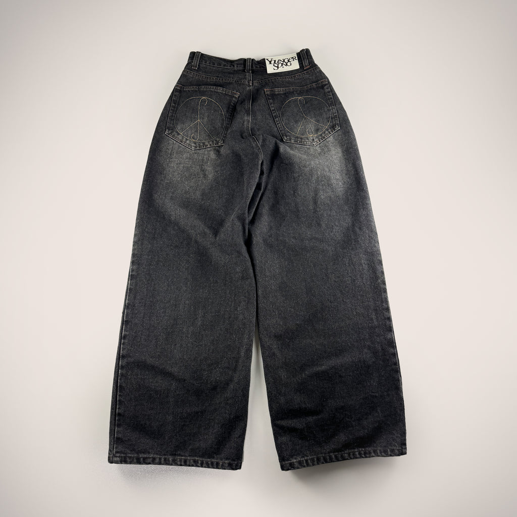 Younger Song Denim Patch Grey Pants (S)