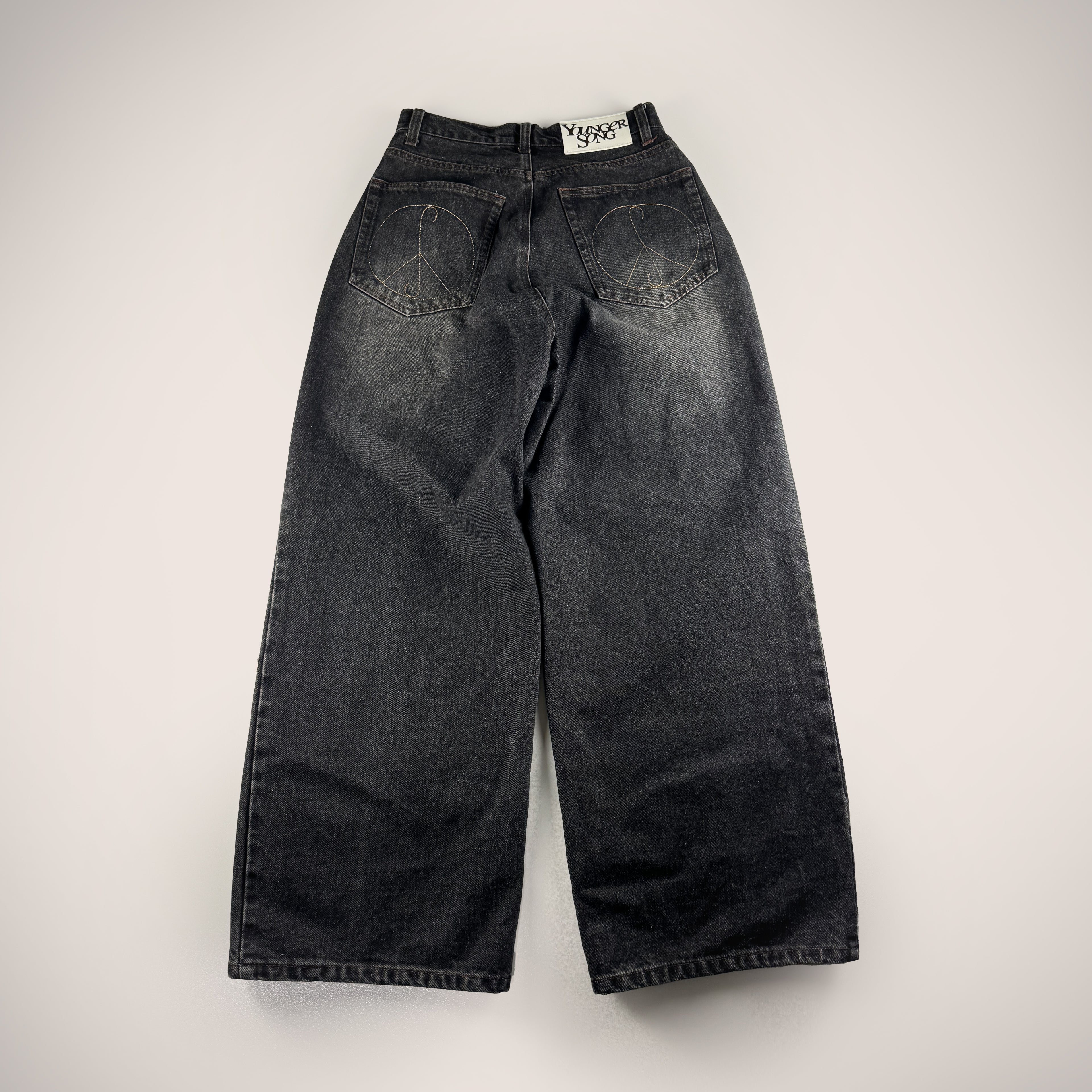 Younger Song Denim Patch Grey Pants (S)