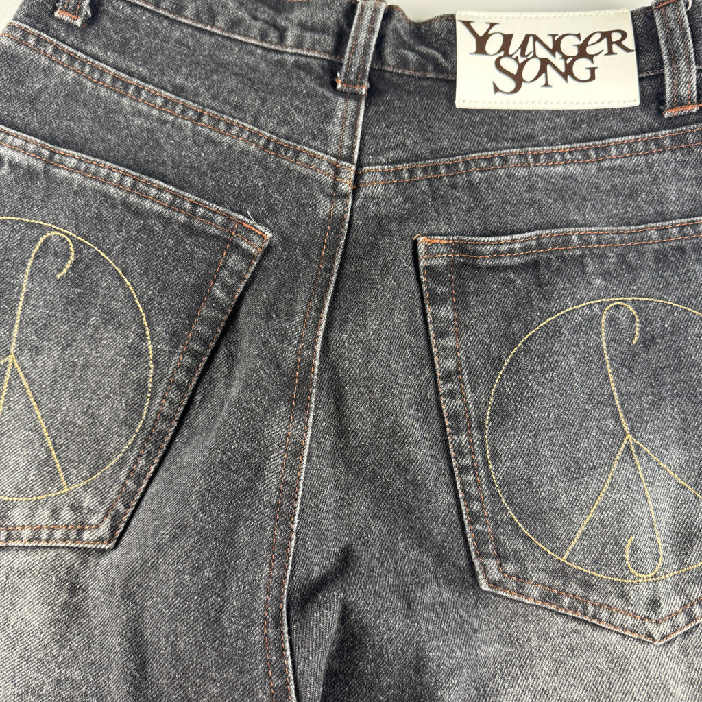 Younger Song Denim Patch Grey Pants (S)