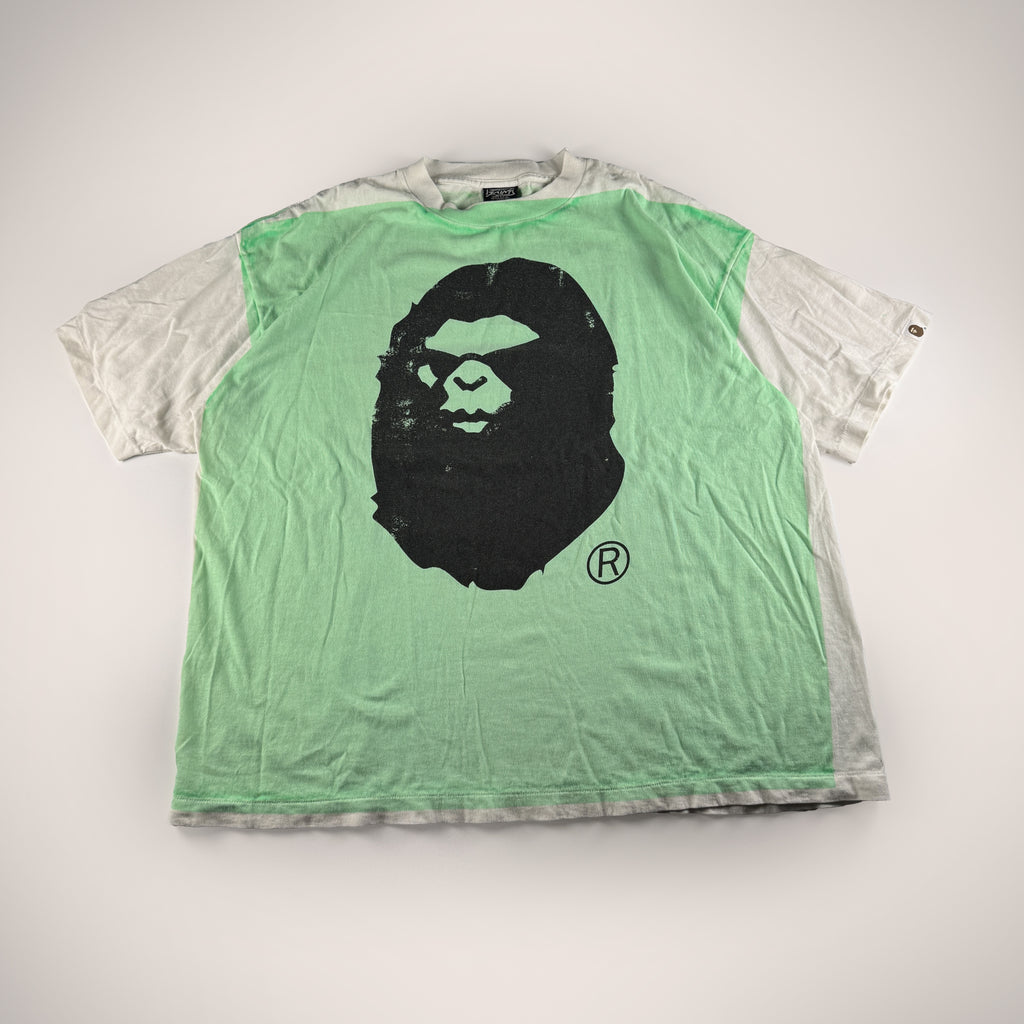 Saint Michael x BAPE Green White Handprint Tee (2XL)
