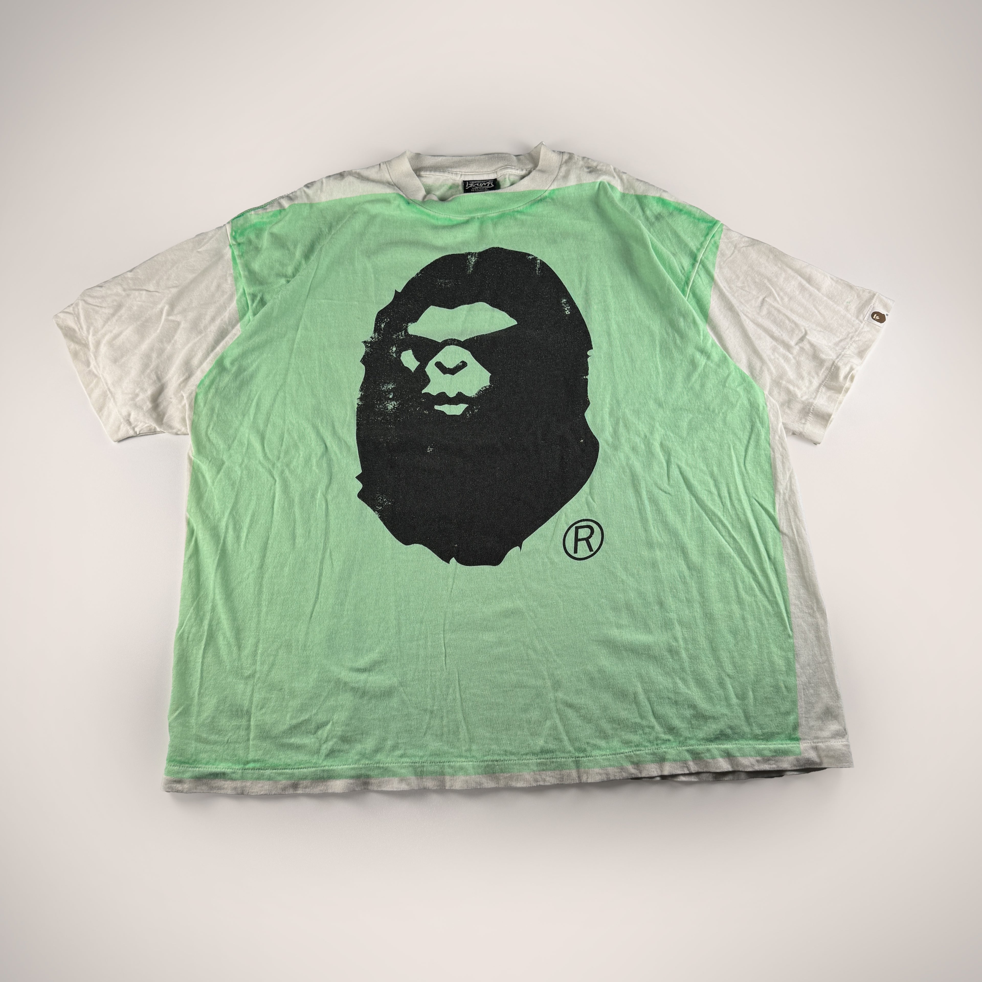 Saint Michael x BAPE Green White Handprint Tee (2XL)