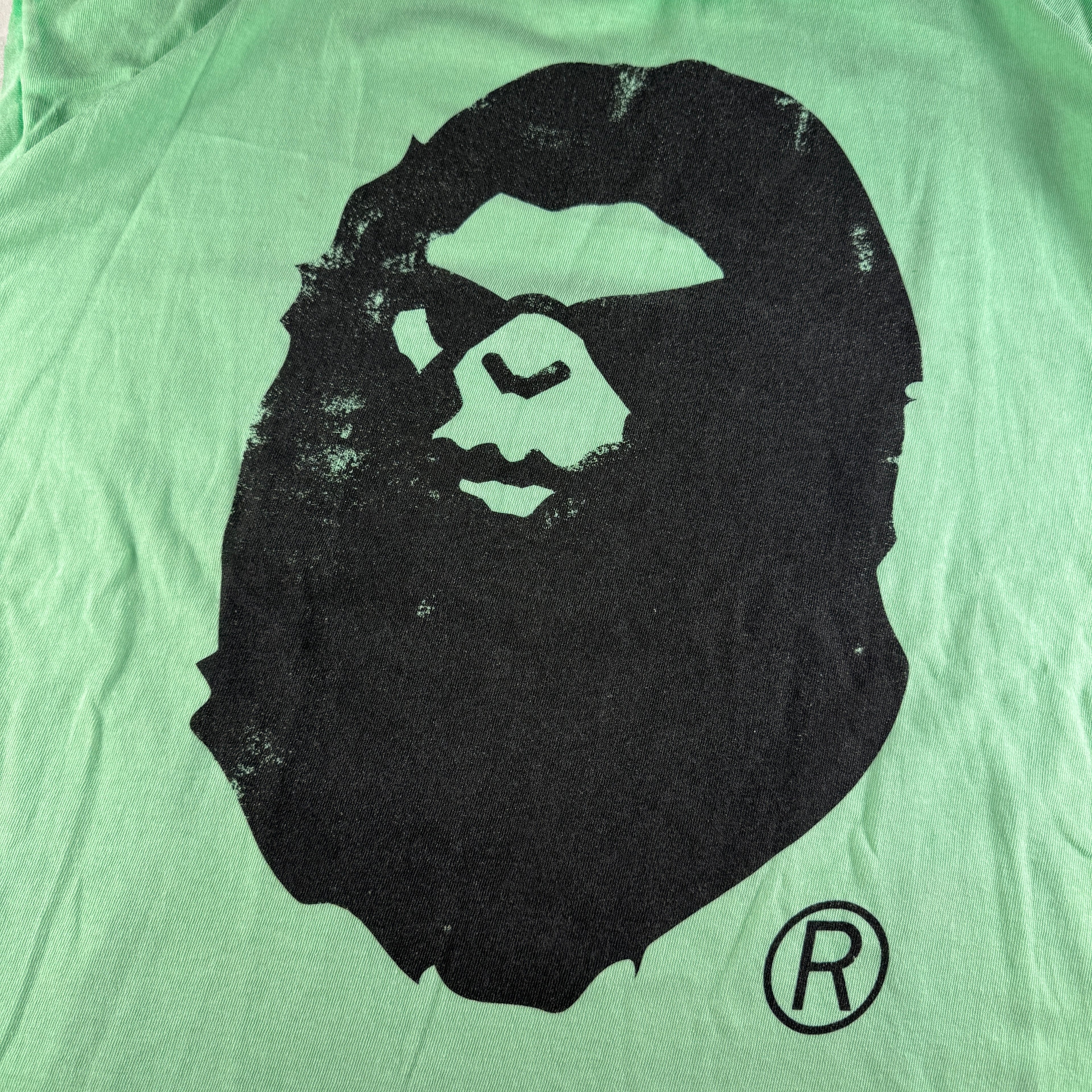 Saint Michael x BAPE Green White Handprint Tee (2XL)