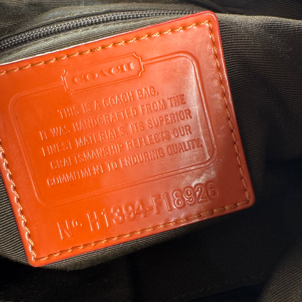 Coach Signature Print Canvas Crossbody Bag Coral