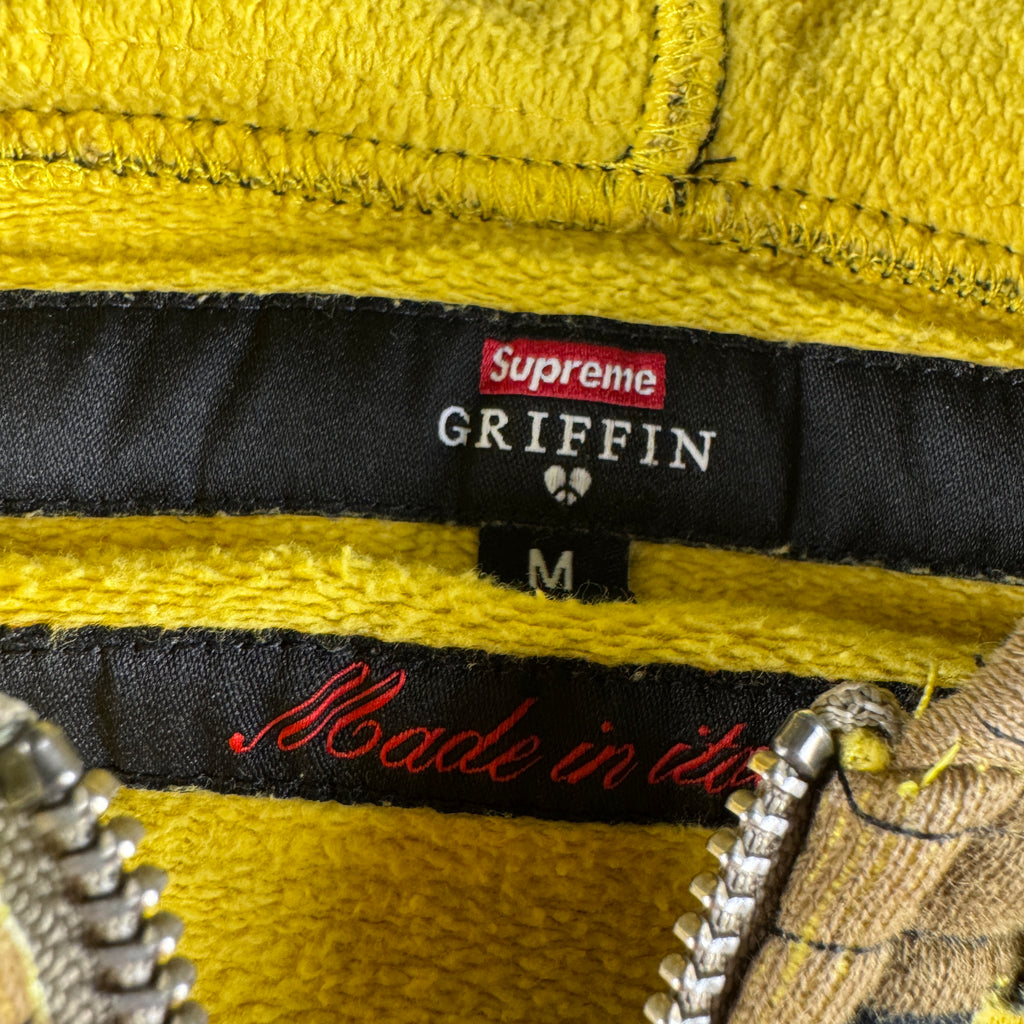 Supreme x Griffin Patch Camo Yellow Zip Up Hoodie (M)