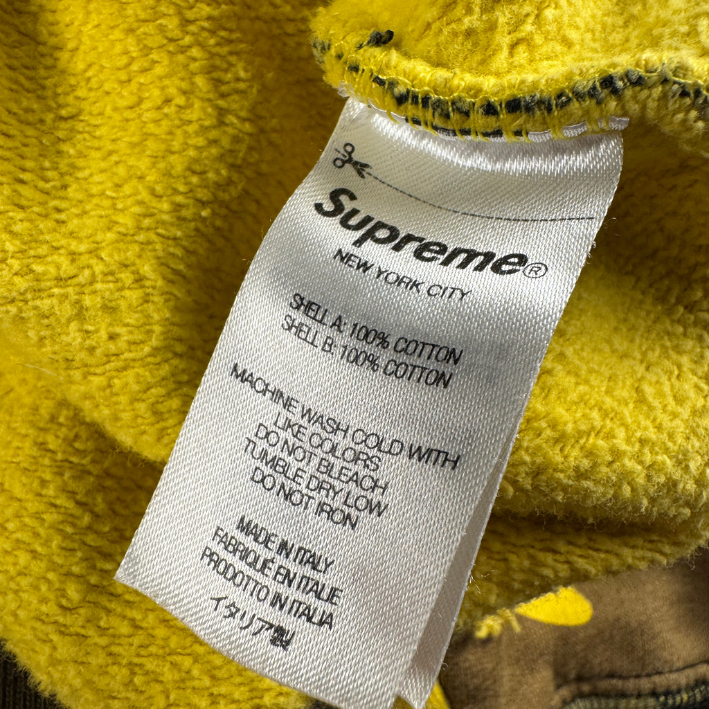 Supreme x Griffin Patch Camo Yellow Zip Up Hoodie (M)