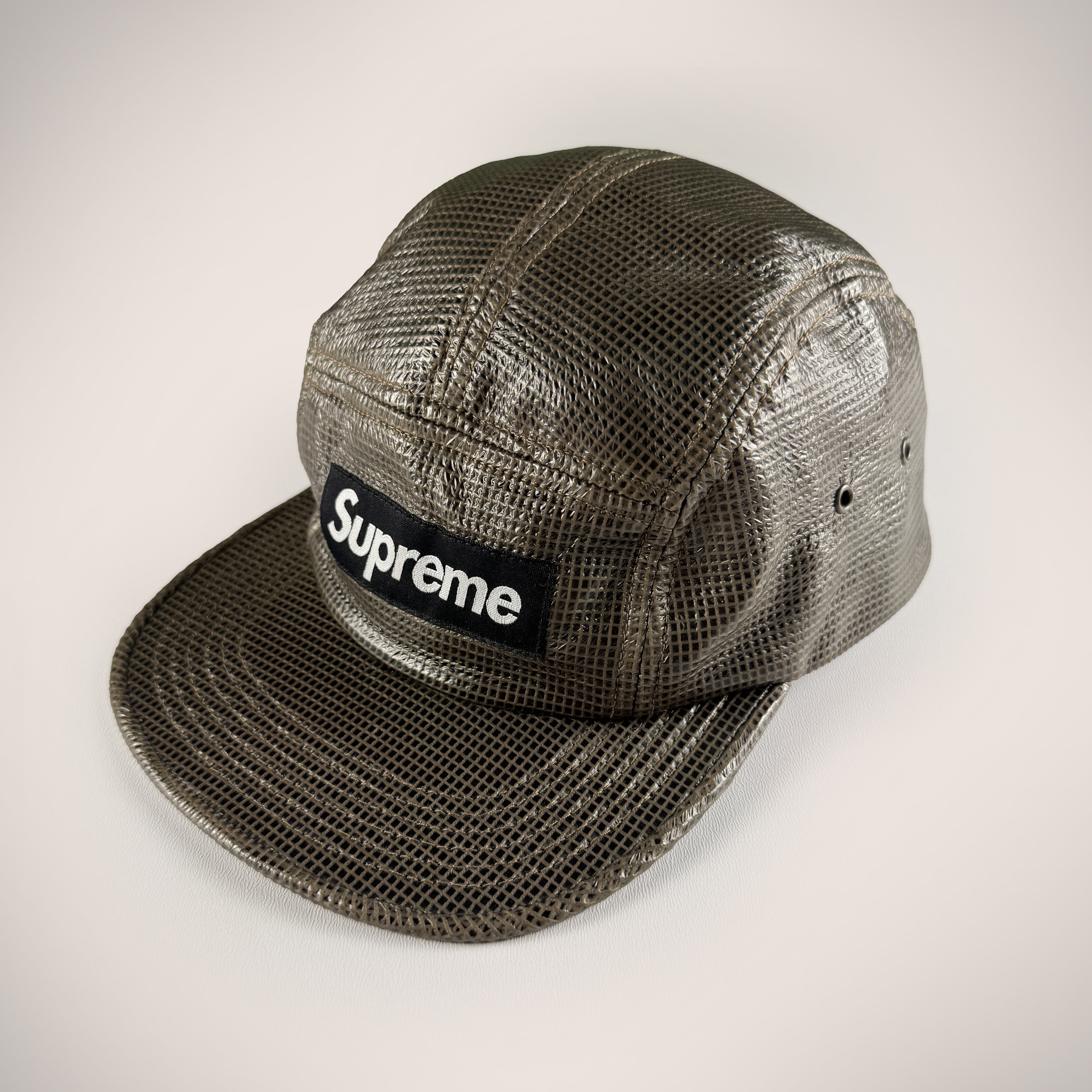 Supreme Laminated Box Weave Camp Cap (OS)