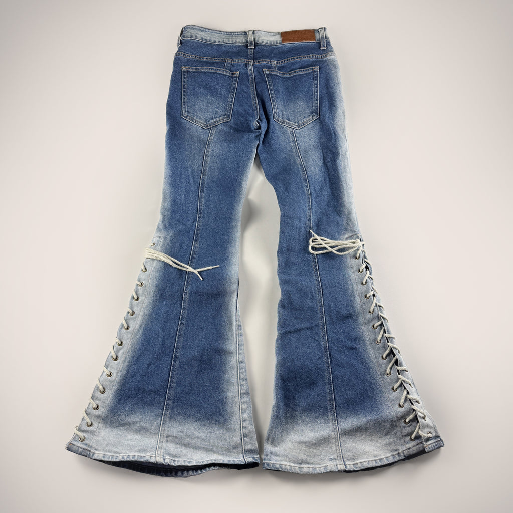Atmos Pink Lace Flared Blue Pants (S)