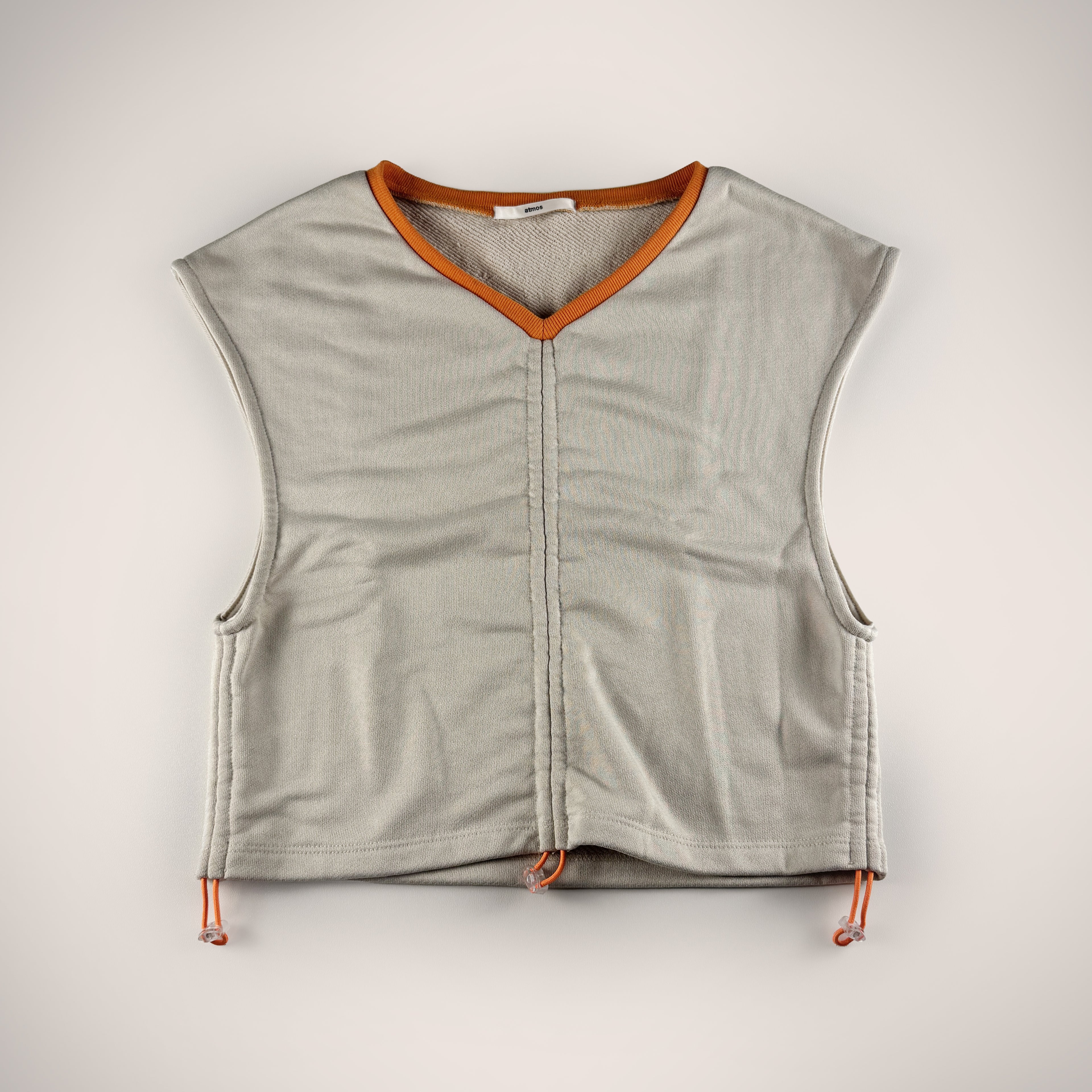 Atmos Pink Grey Ruched Sleeveless Top (OS)