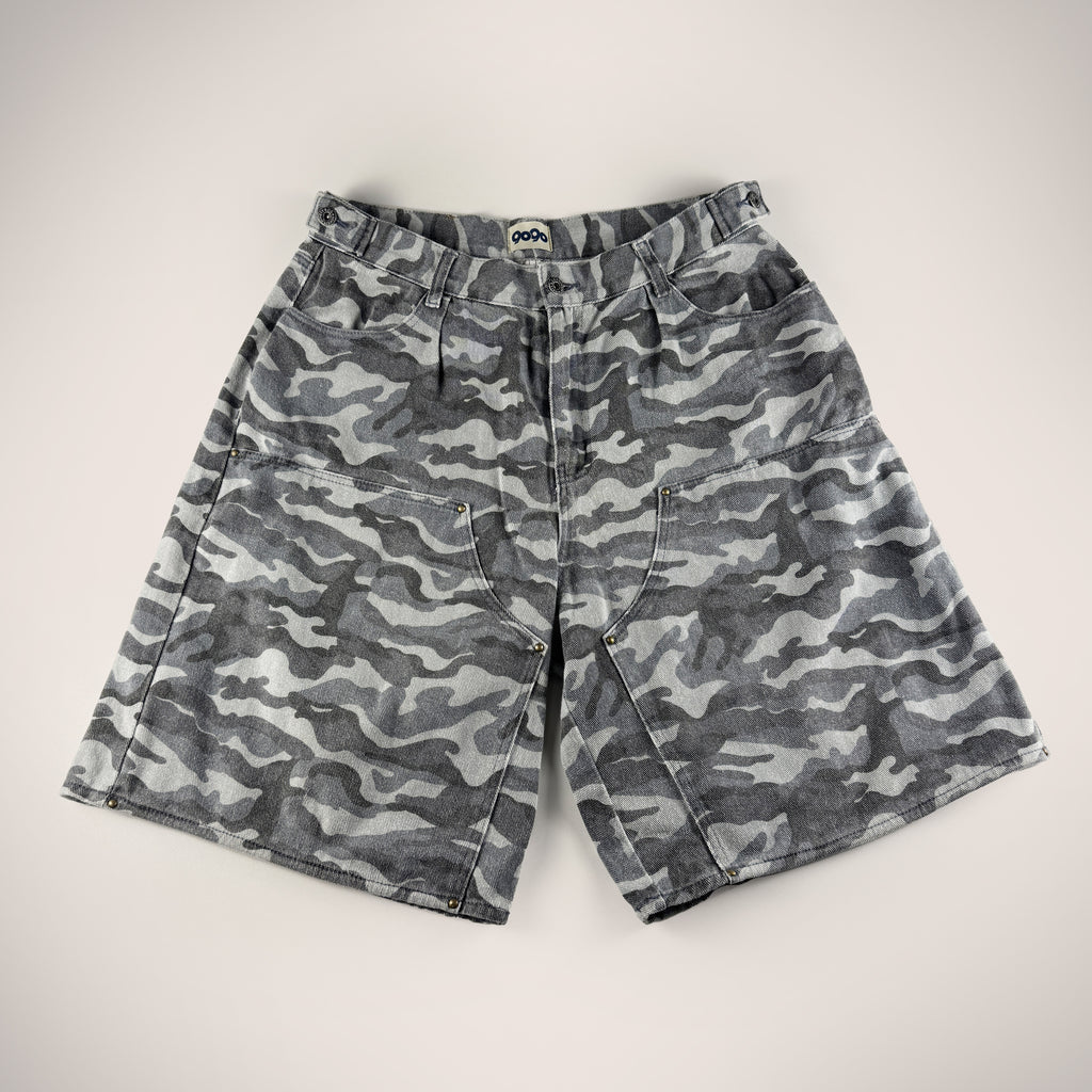 9090 Camo Double Knee Blue Baggy Short (L)