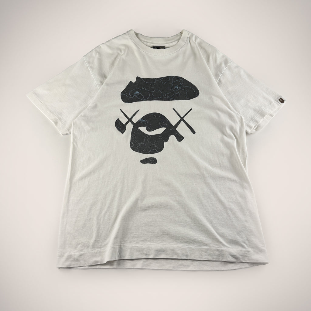 BAPE x Kaws Face White Tee (L)
