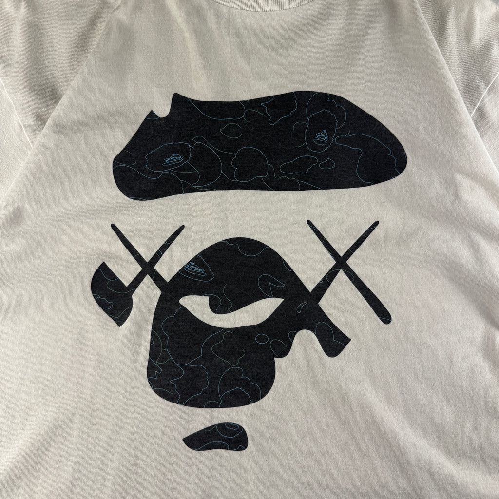 BAPE x Kaws Face White Tee (L)