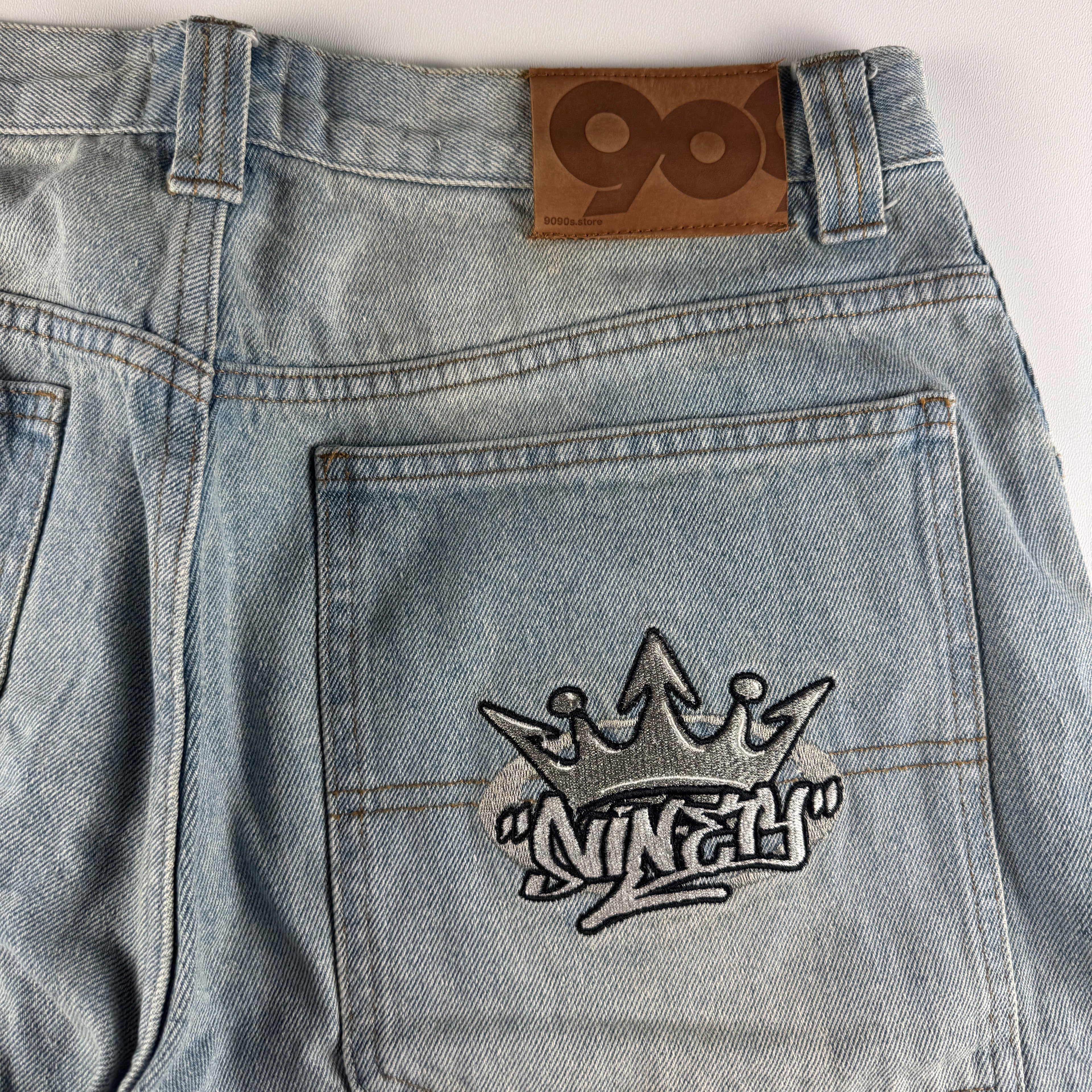 9090 King Logo Baggy Blue Short (L)