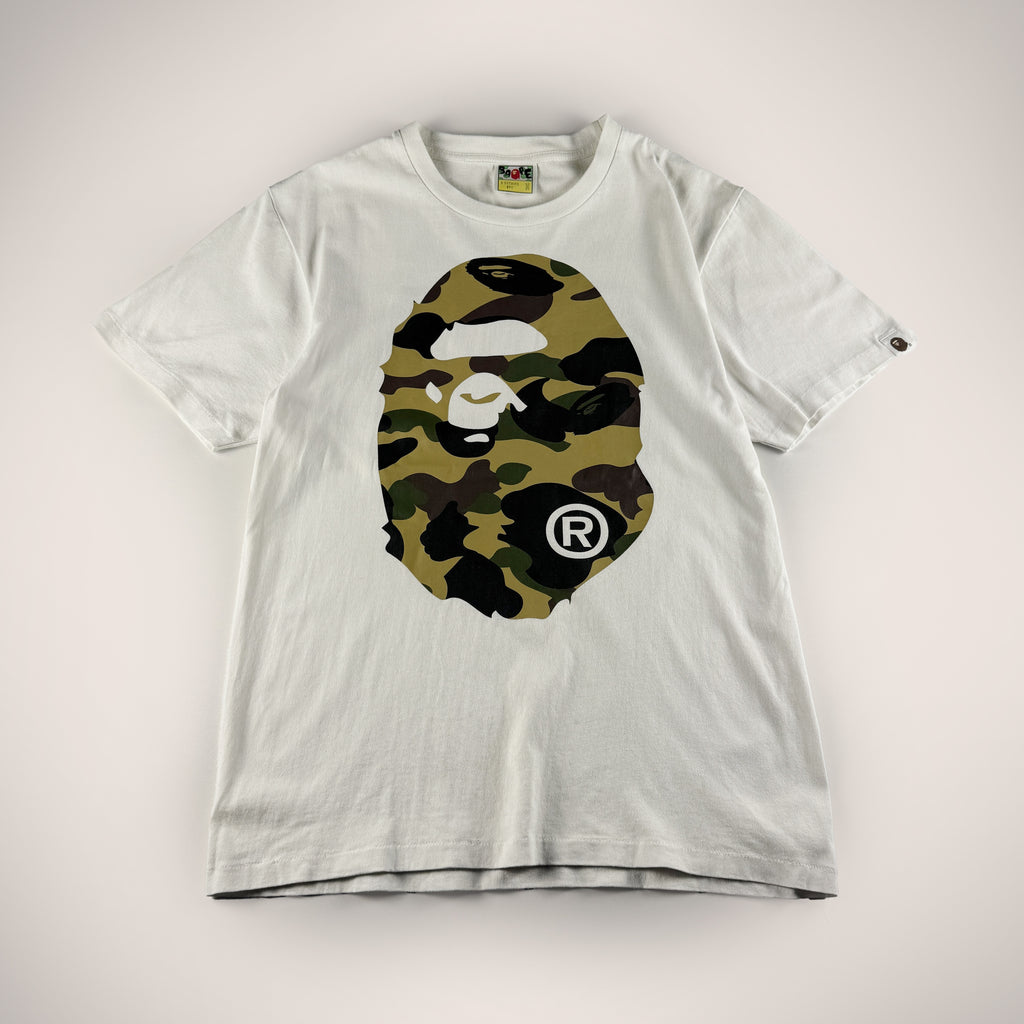 BAPE Big Head Camo White Tee (M)