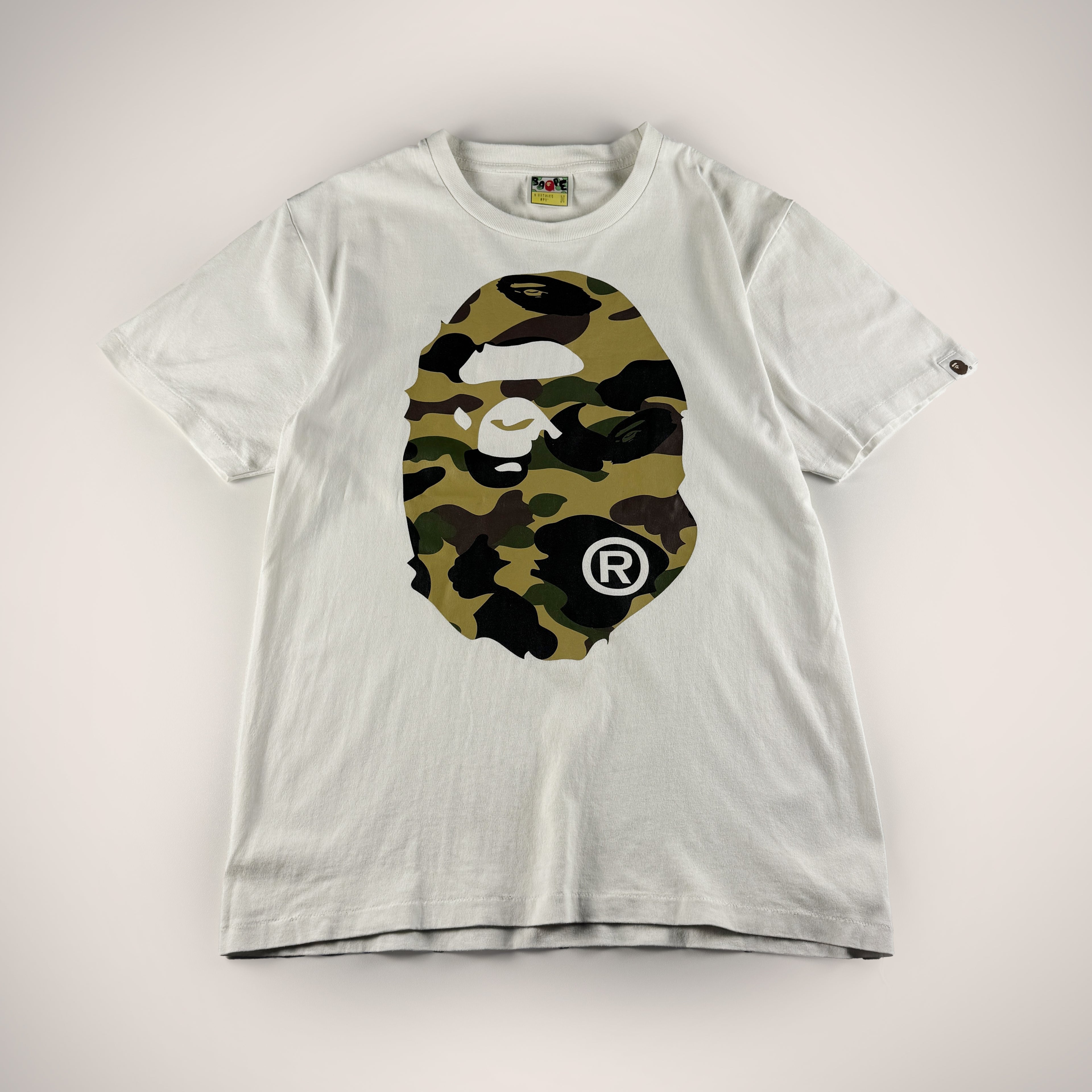 BAPE Big Head Camo White Tee (M)