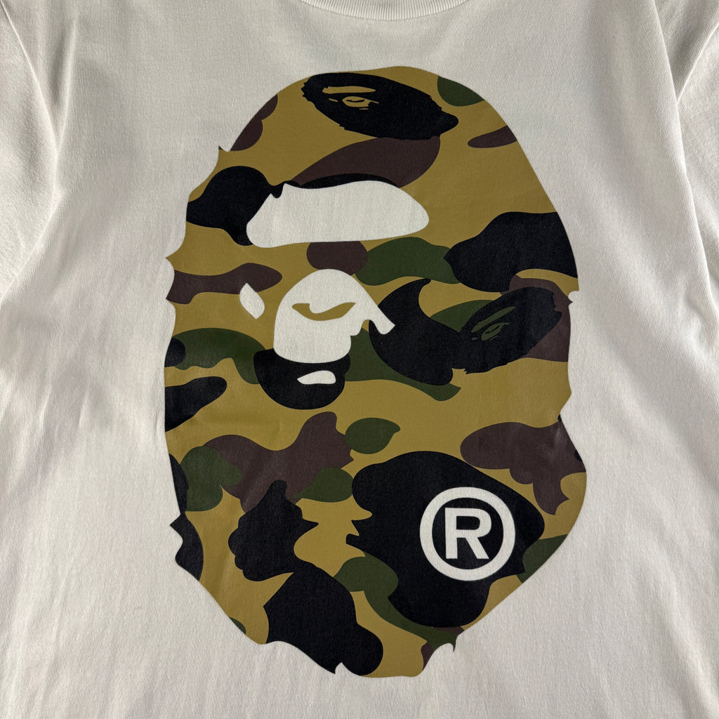 BAPE Big Head Camo White Tee (M)