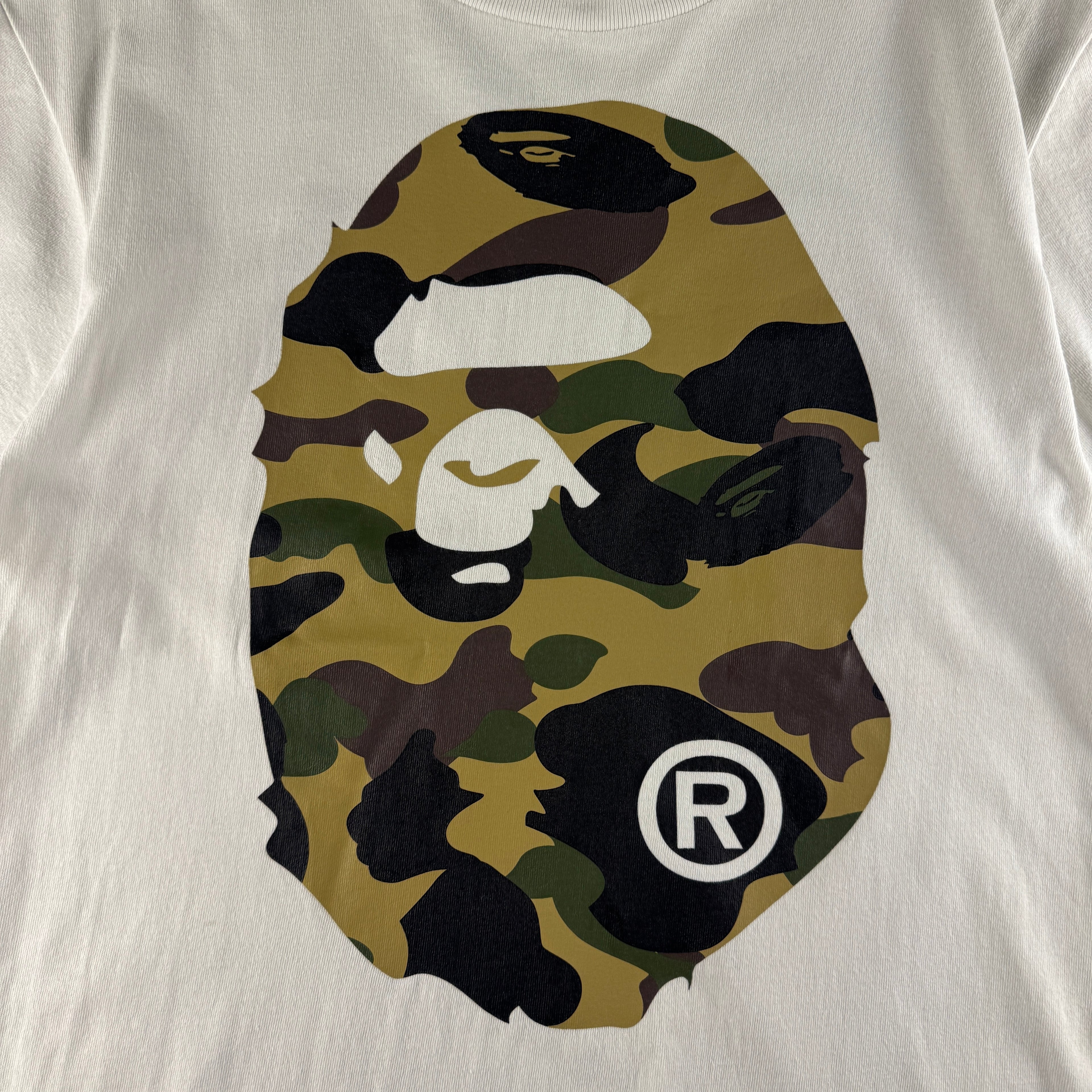 BAPE Big Head Camo White Tee (M)